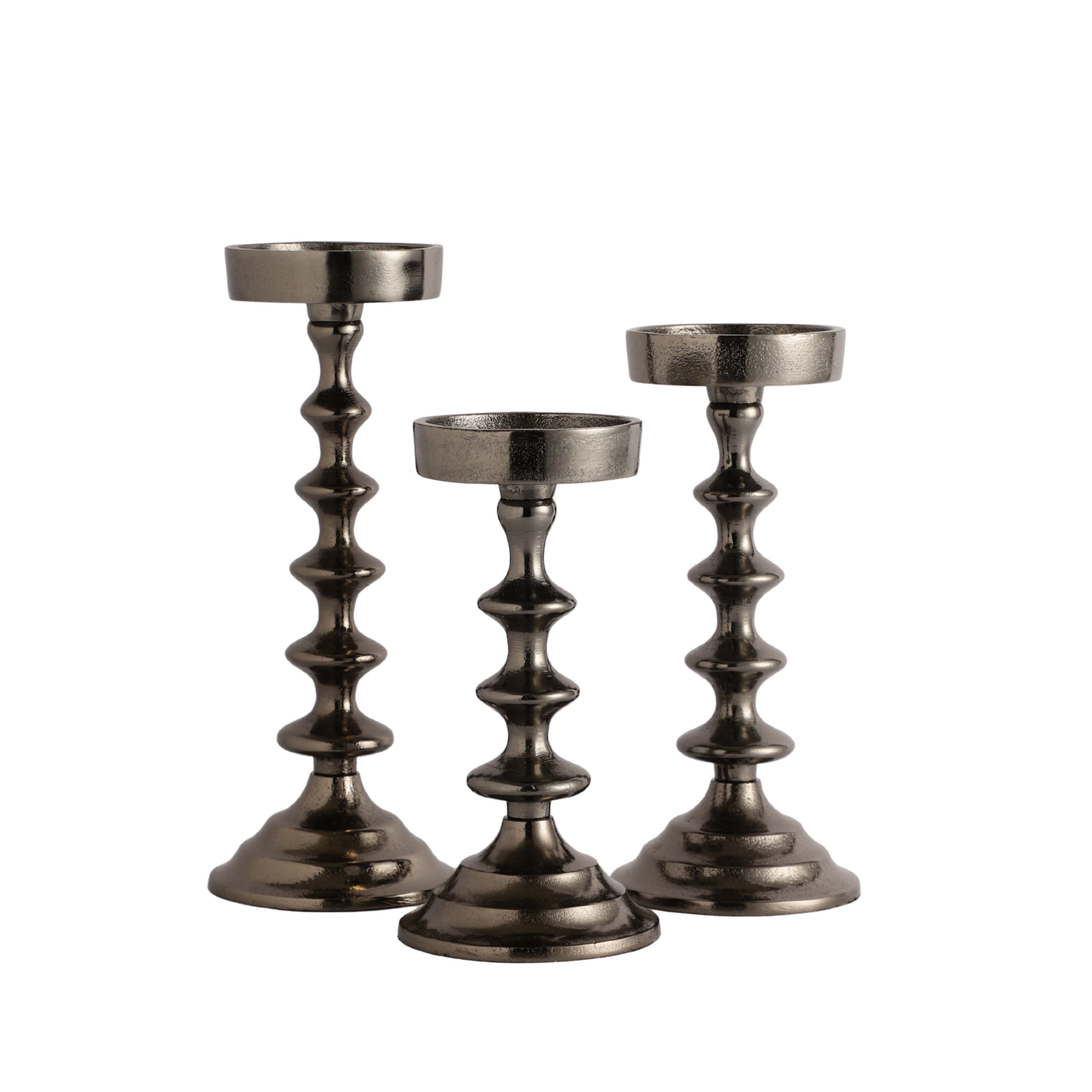 Ebon Whisper Candle holders set of 3 in Black