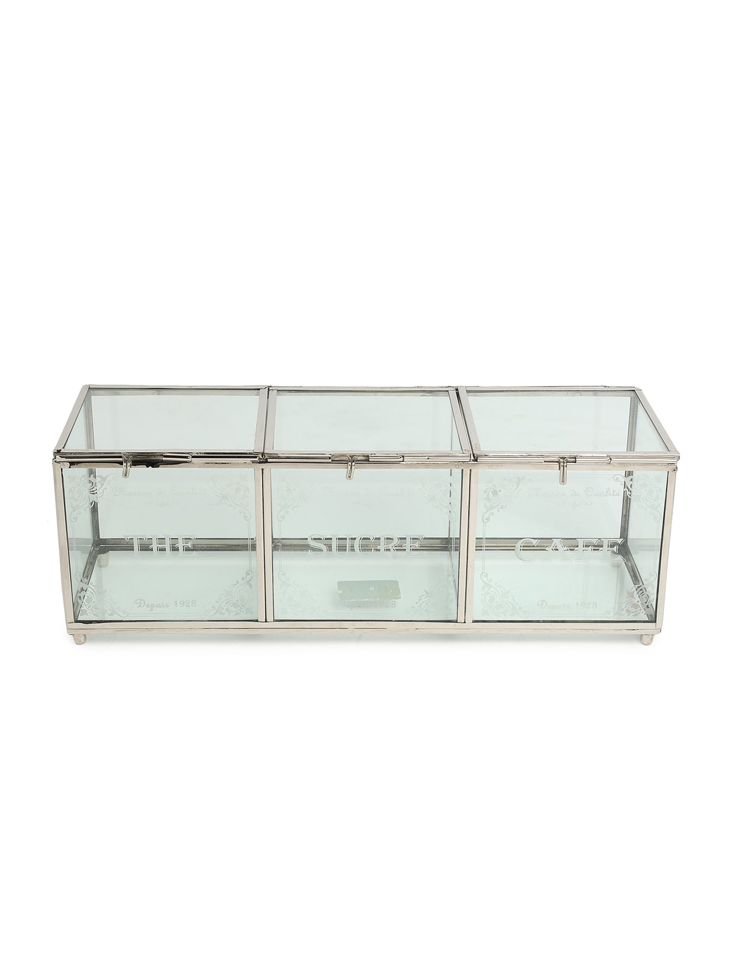Elanoire Silver Glass Storage Box