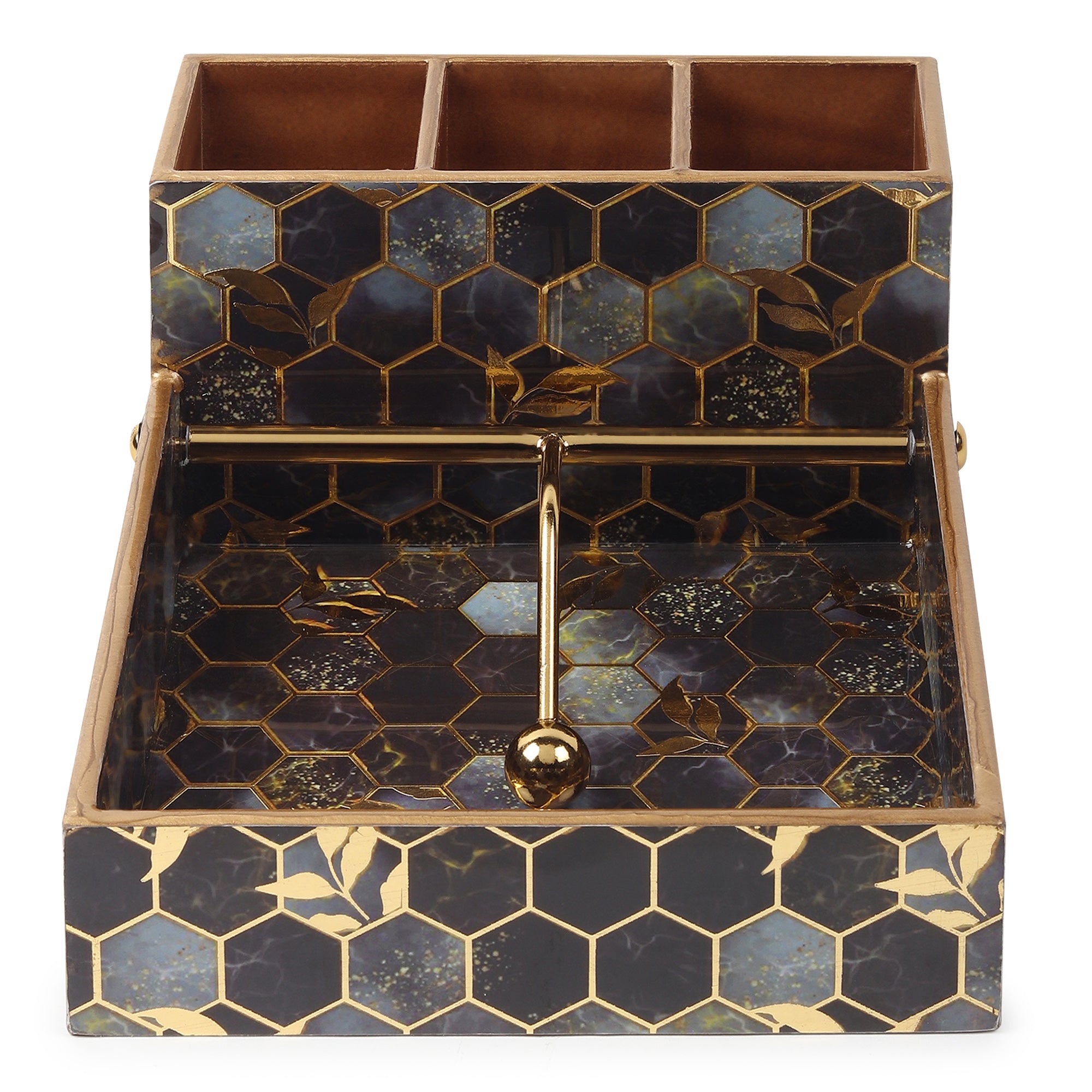 Gilded Hive Cutlery and Tissue Holder