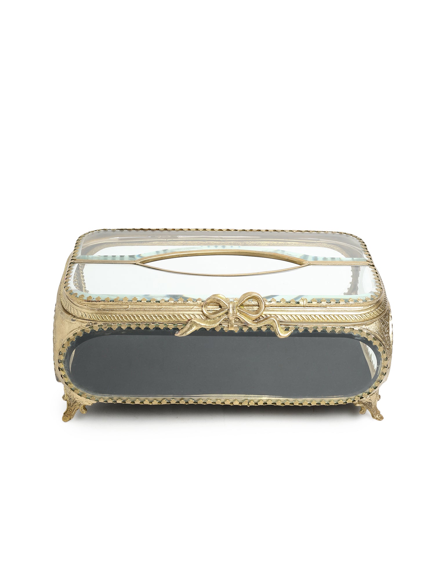 Evoria Brass Glass Tissue Holder