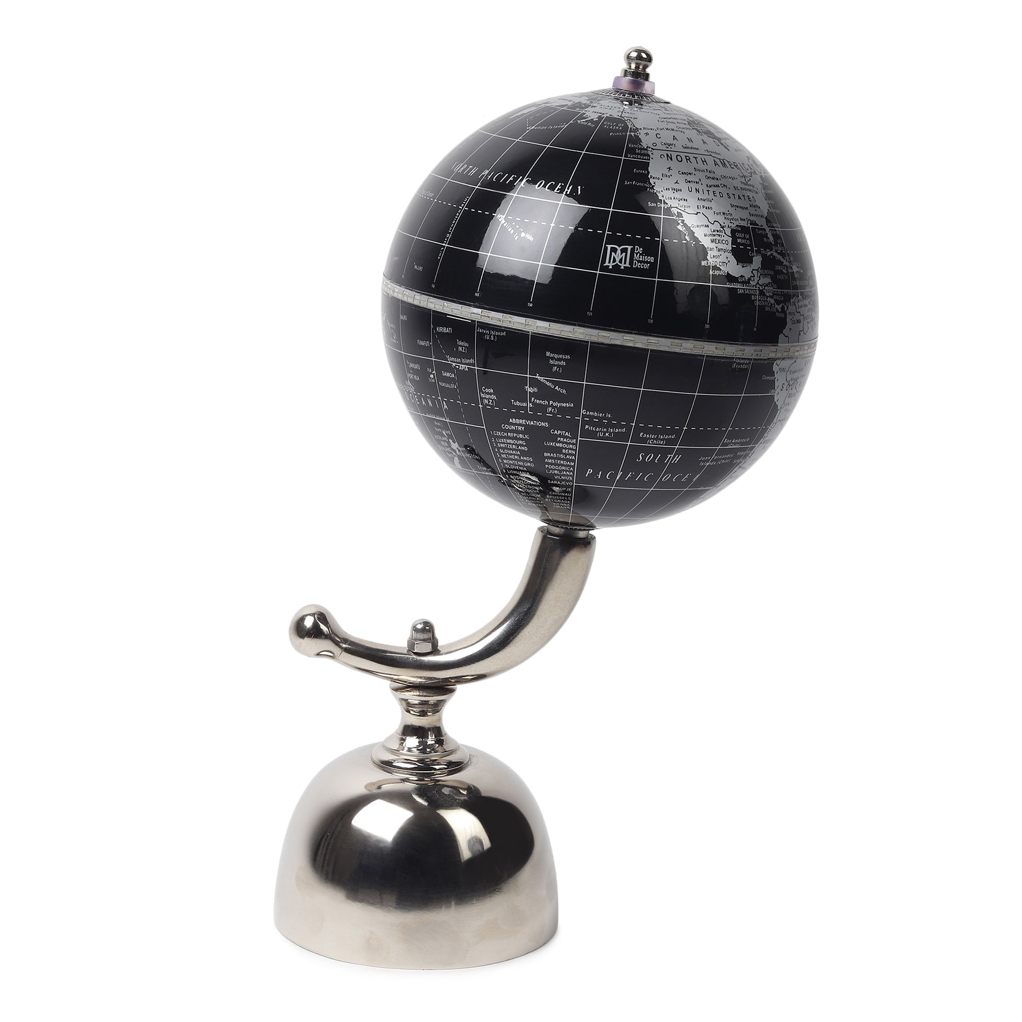 Noir Meridian Decorative Globe