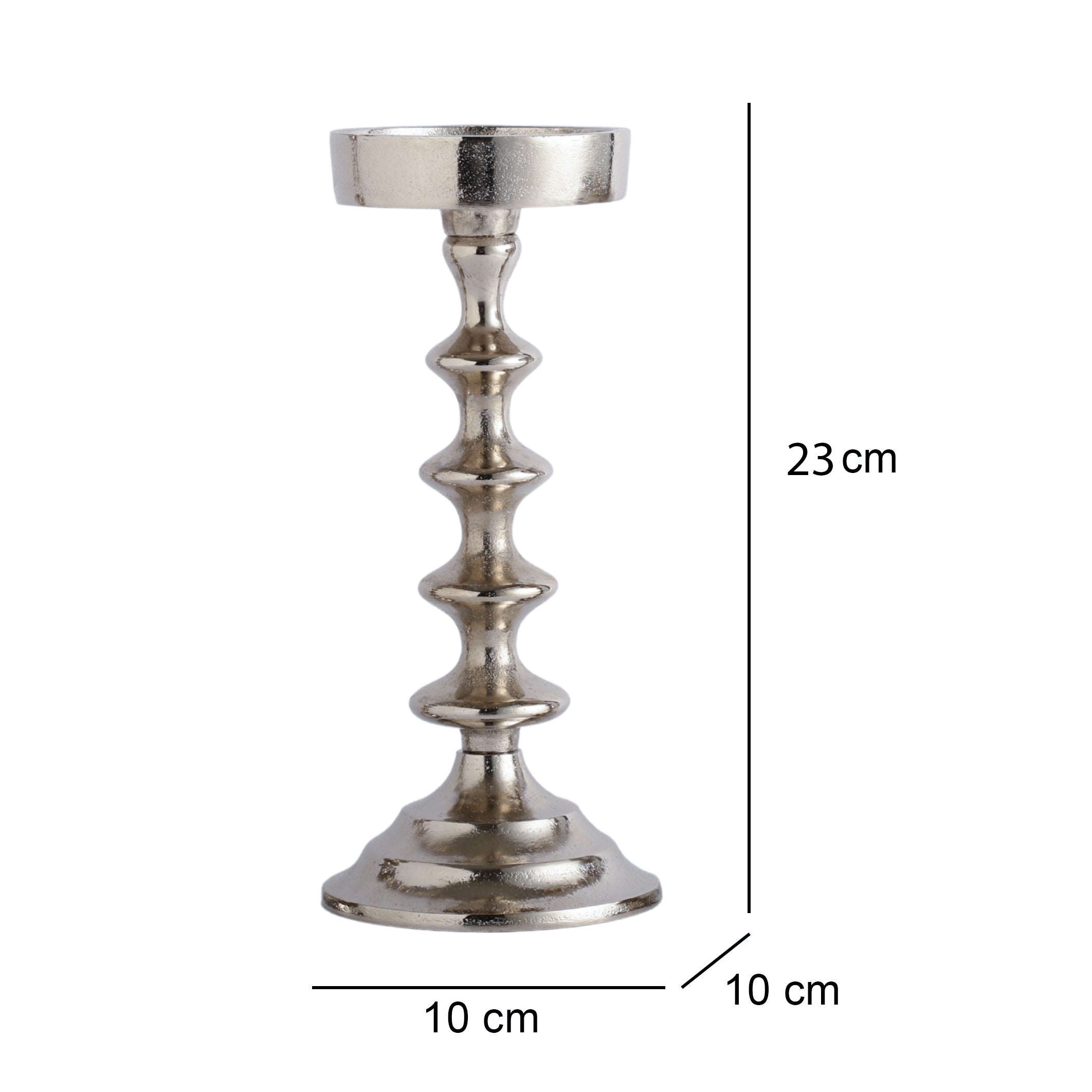 Ebon Whisper Candle holders set of 3 in Silver