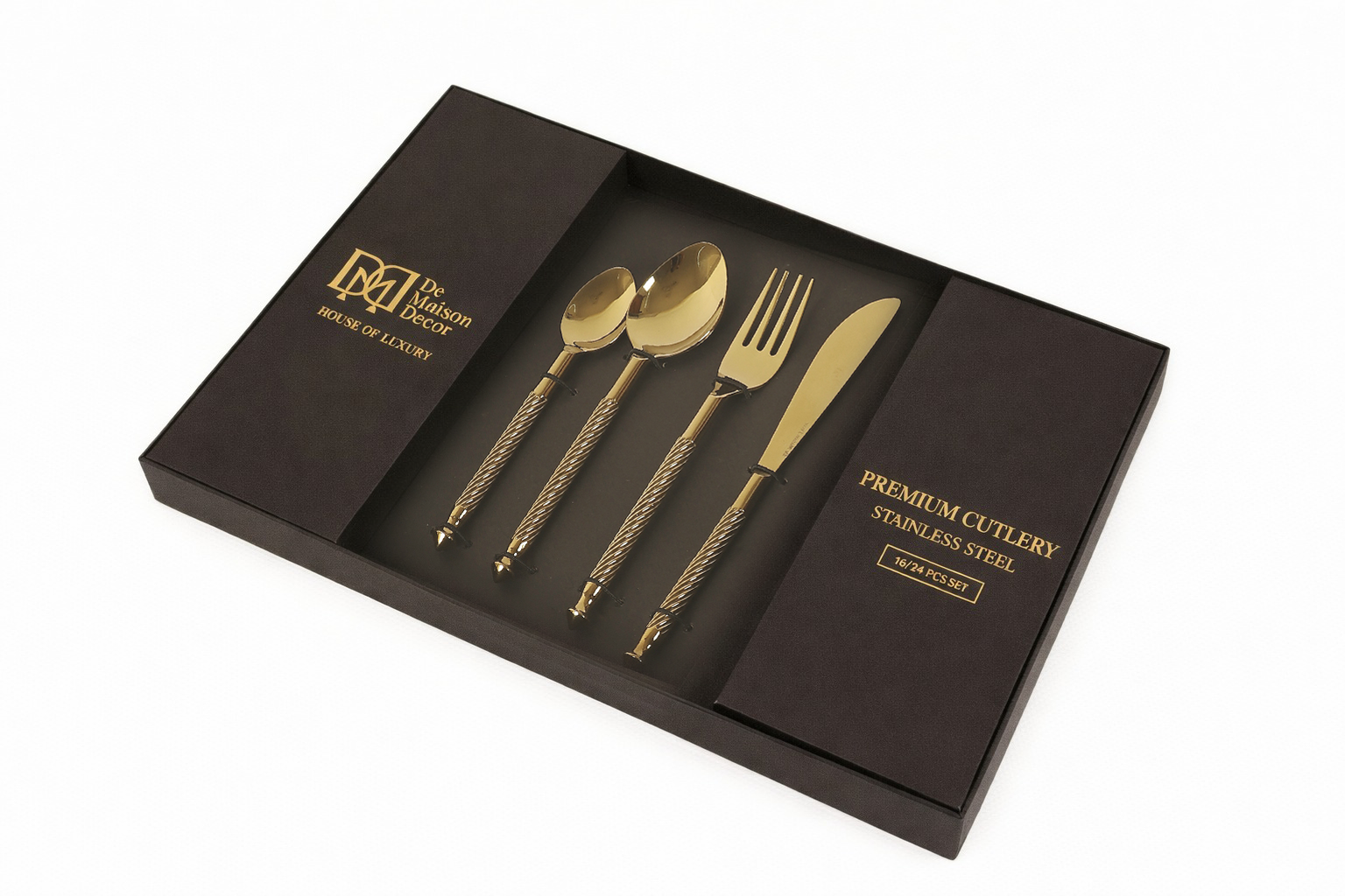 Brio Cutlery set of 16 & 24  in Gold