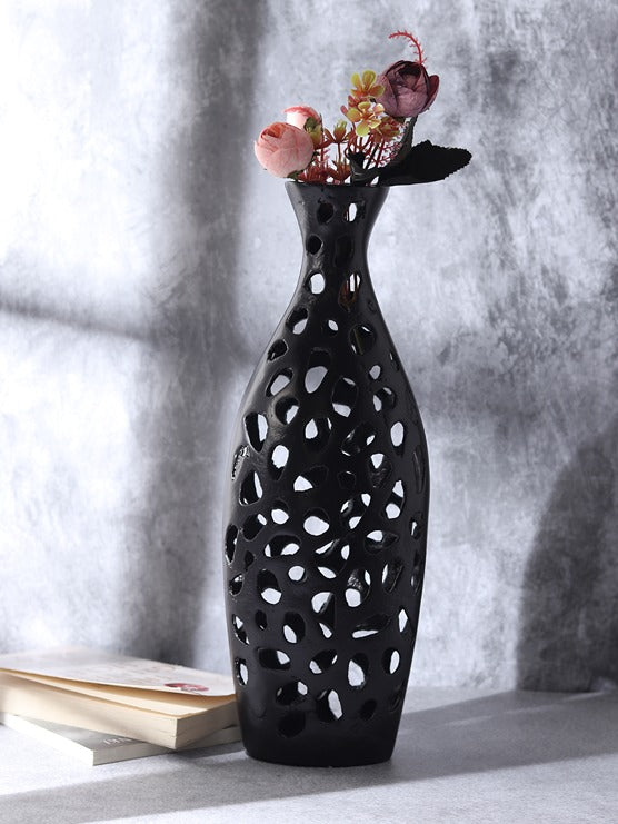 Sophia Floral Vase Large in Black