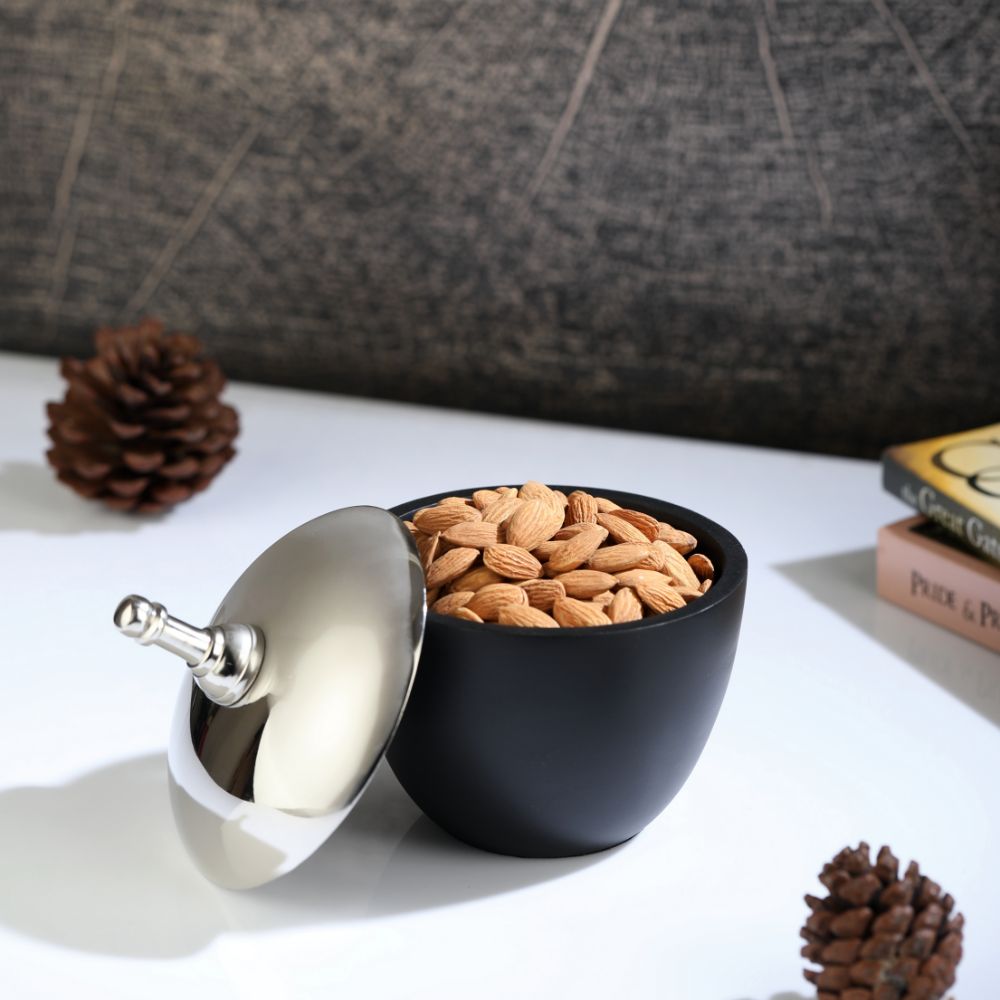 Black Metal Storage Bowl