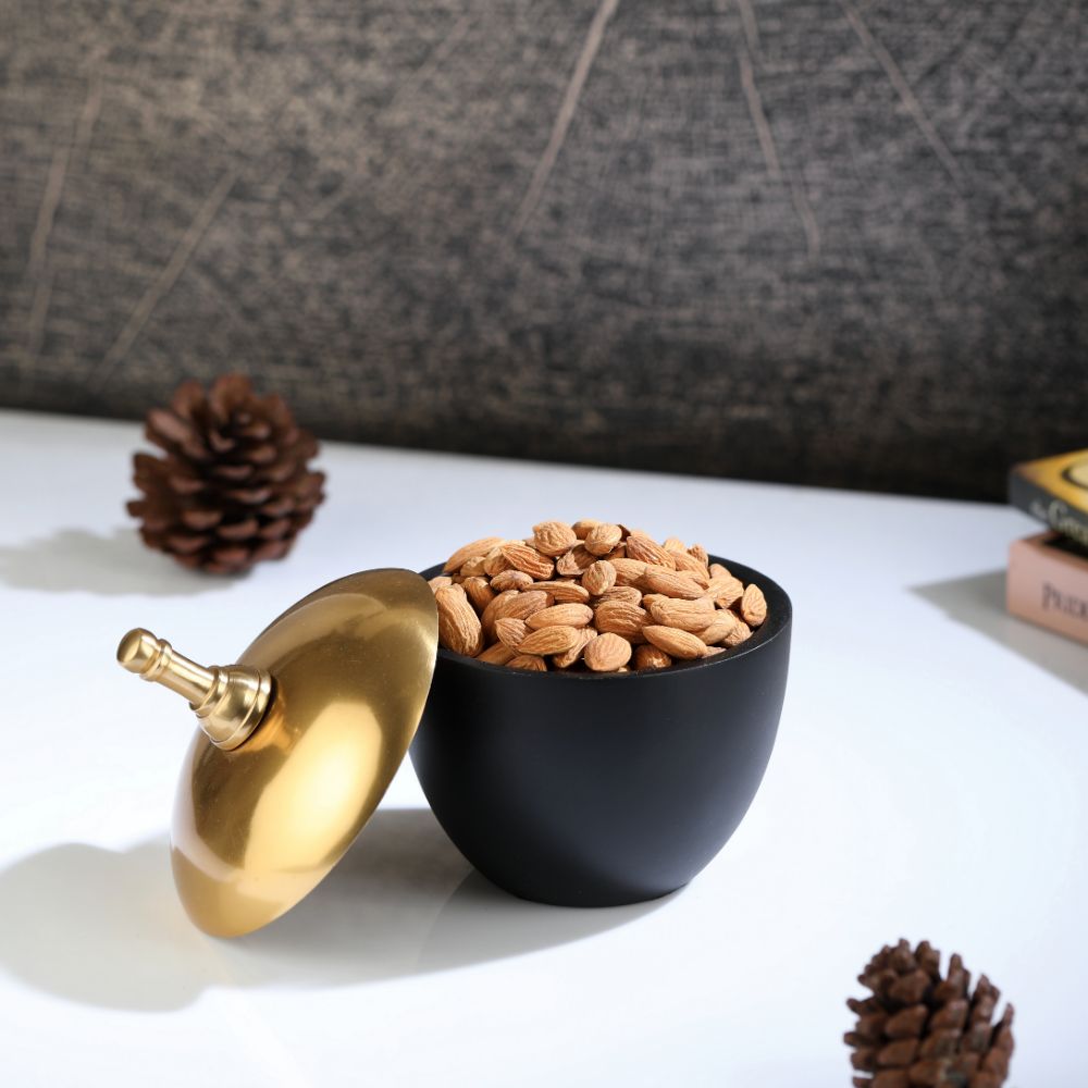 Black Metal Storage Bowl