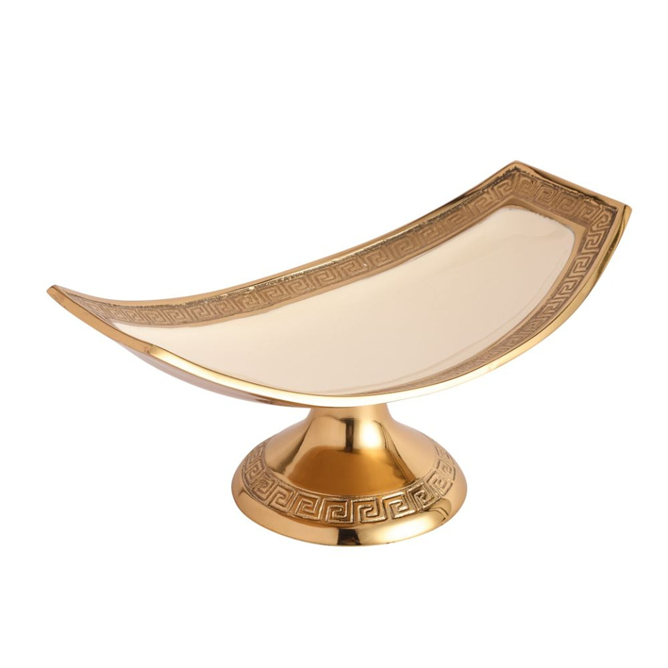 Versace Design Platter in Ivory Enamle & Gold Finish