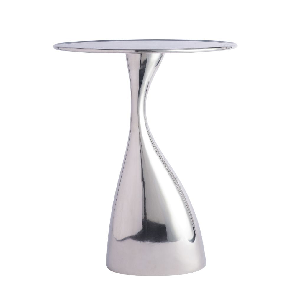 Ernest Side Table in Blue Enamel silver Finish