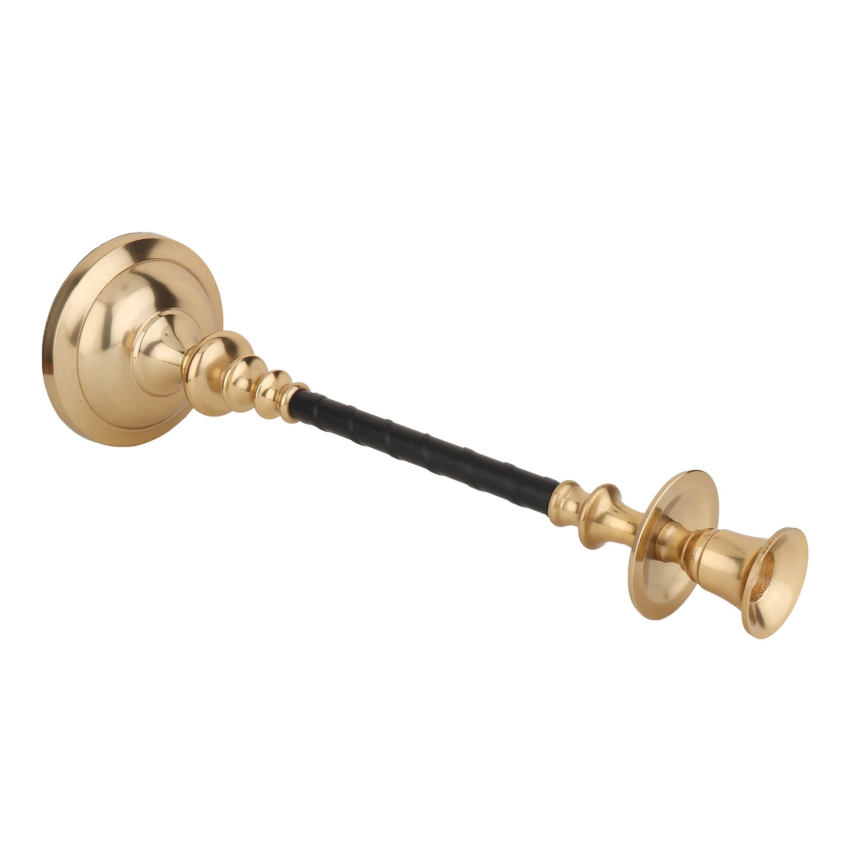 LeatherLuxe Candle holder in Brown Black Large size