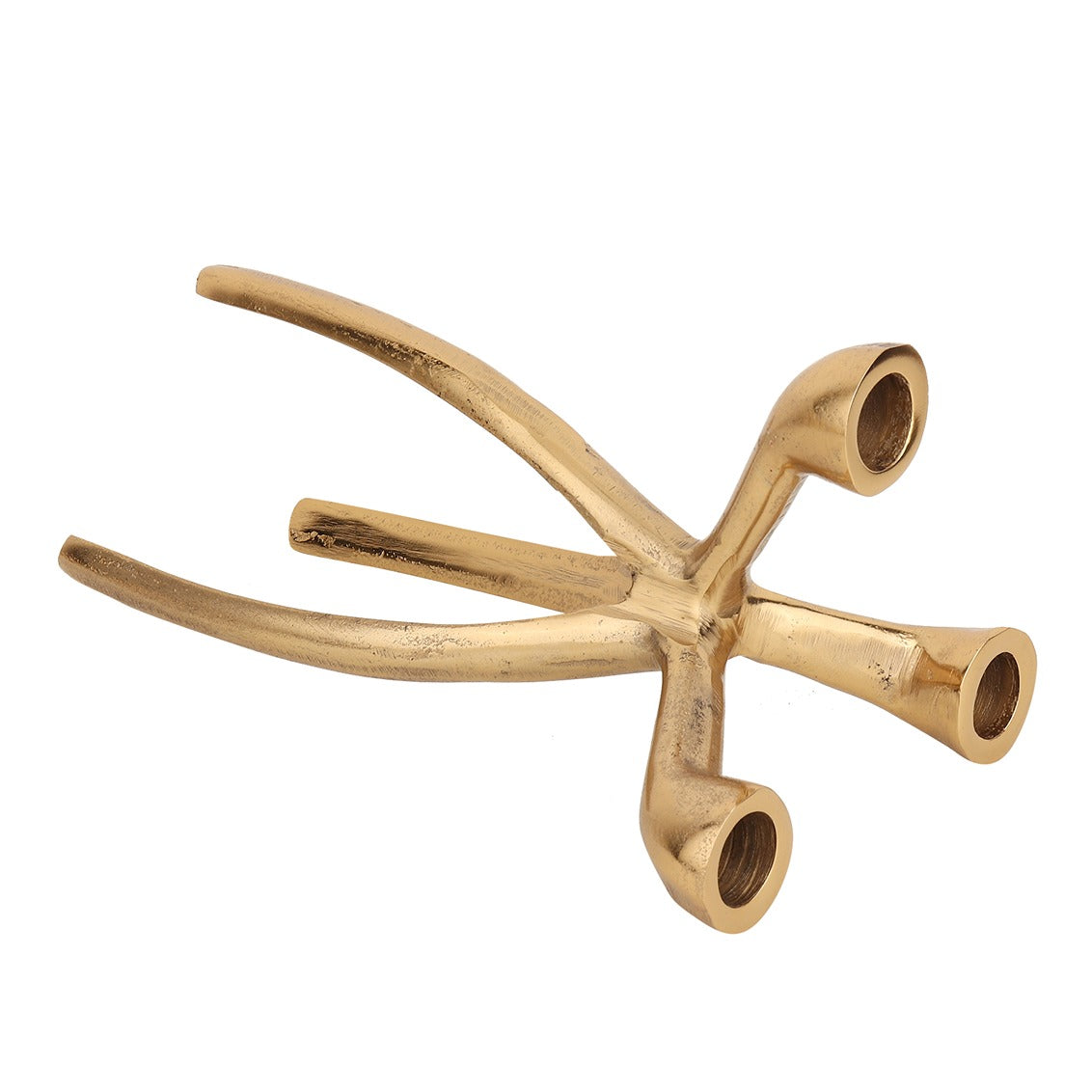 Trifecta Candle Holder in Gold