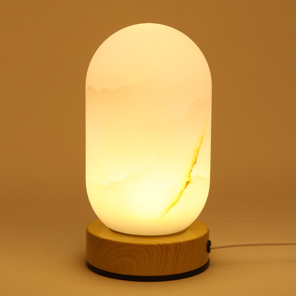 Opaline Natural Wood Table Lamp