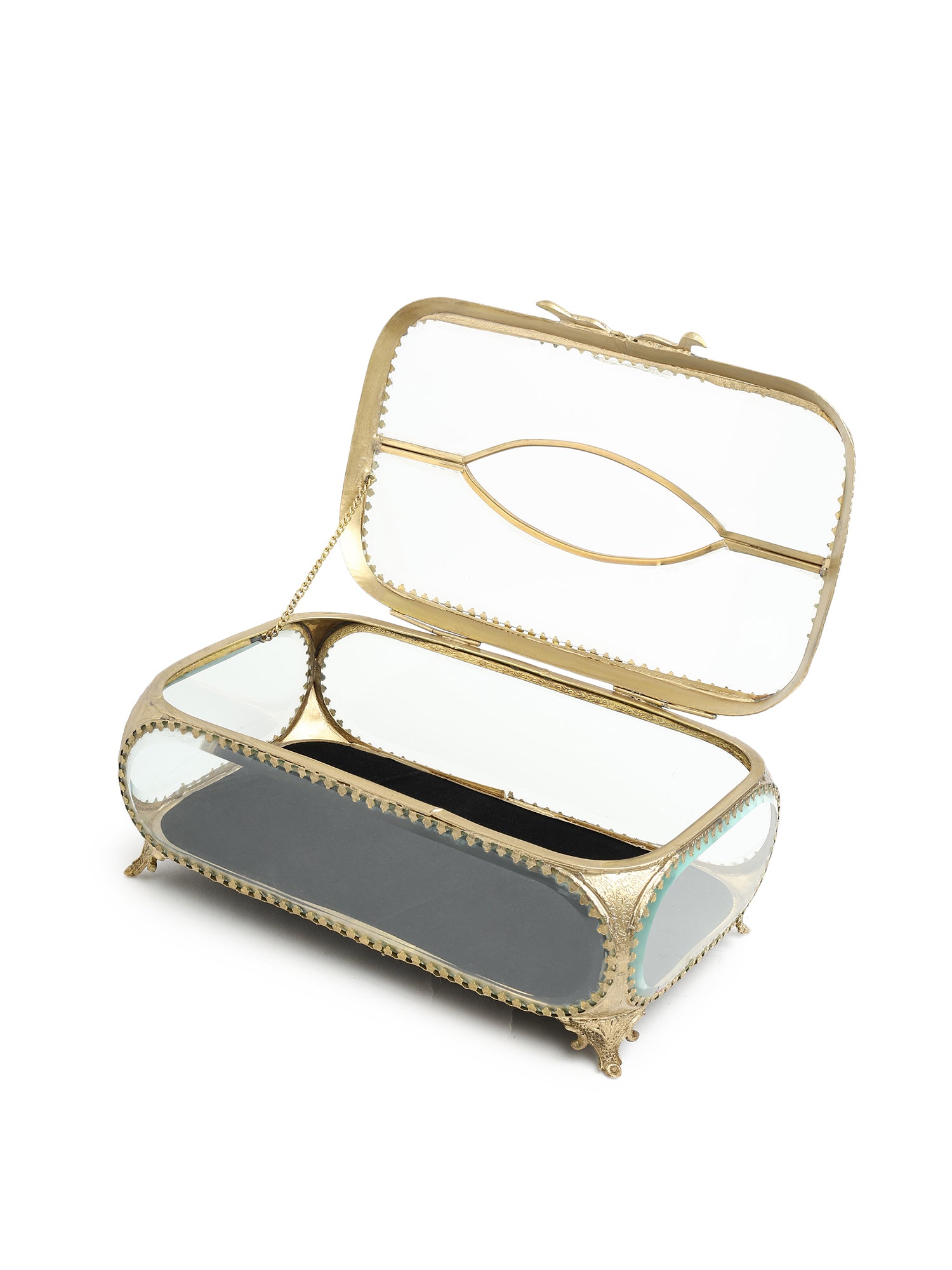 Evoria Brass Glass Tissue Holder