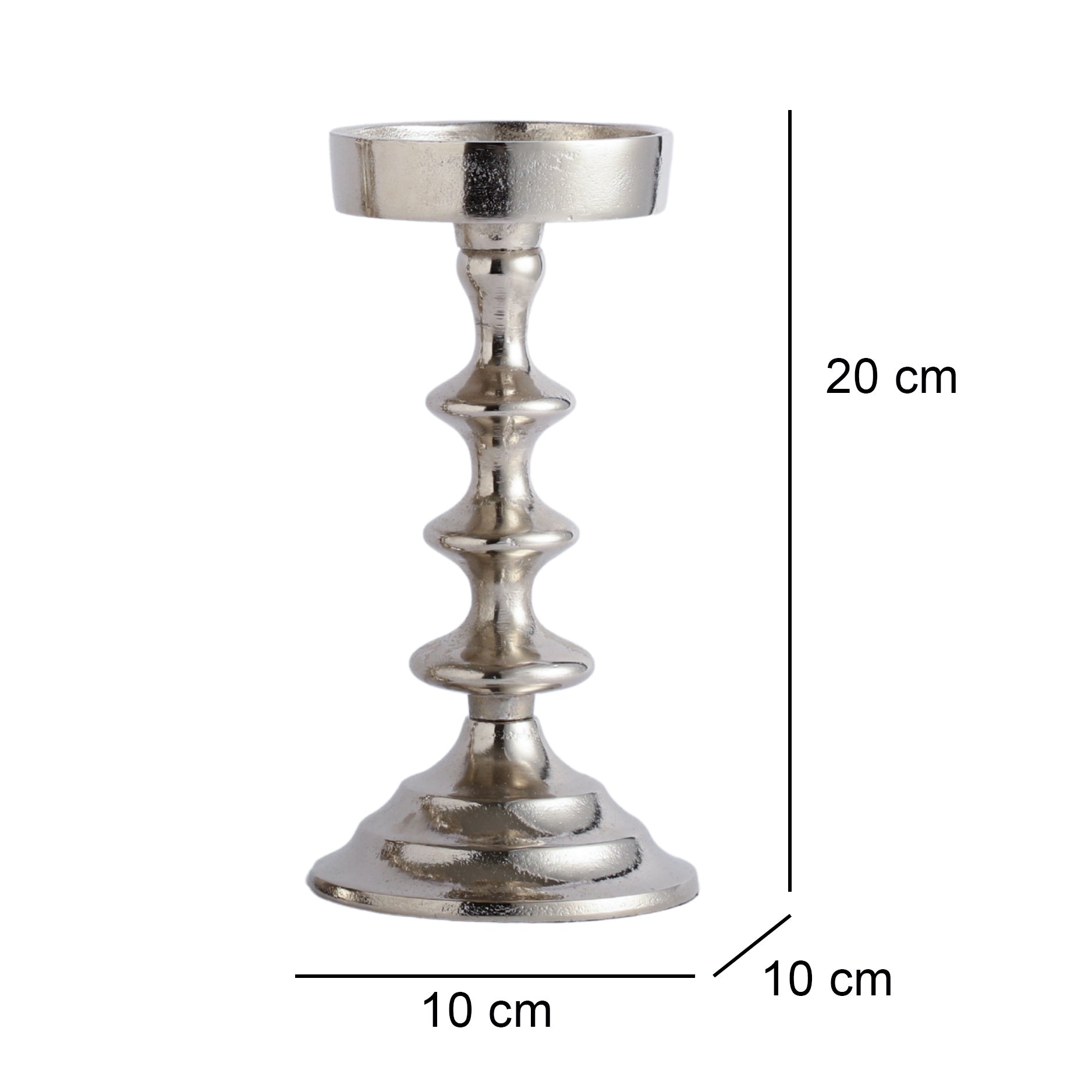 Ebon Whisper Candle holders set of 3 in Silver