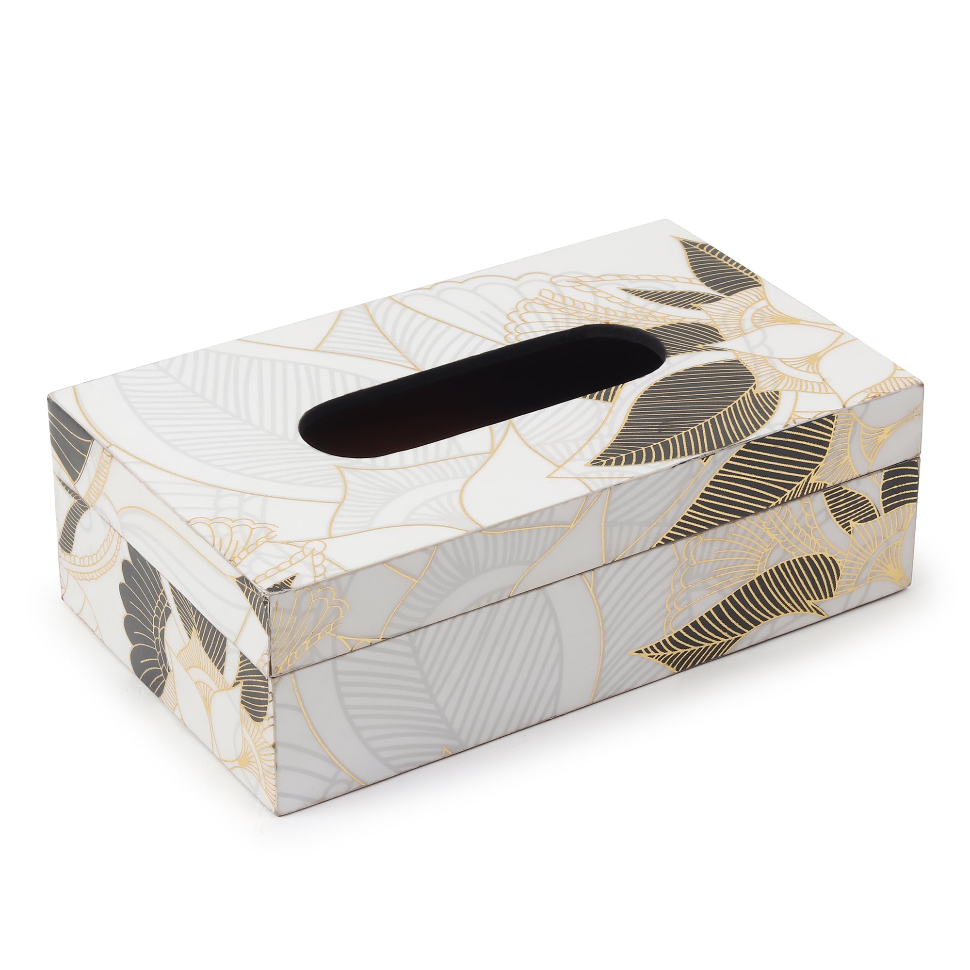 Ivory Noir Bloom Tissue Box Holder