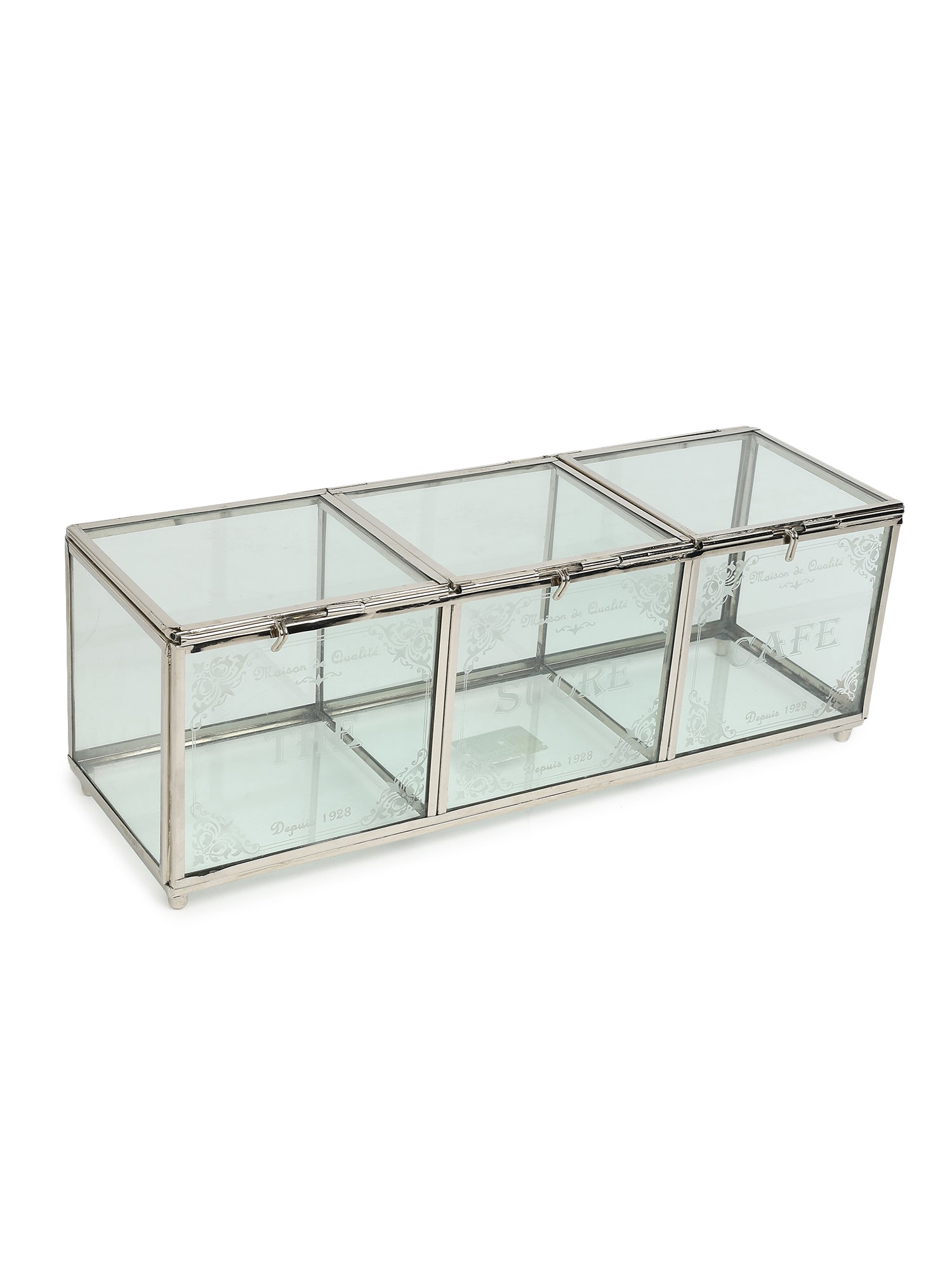Elanoire Silver Glass Storage Box