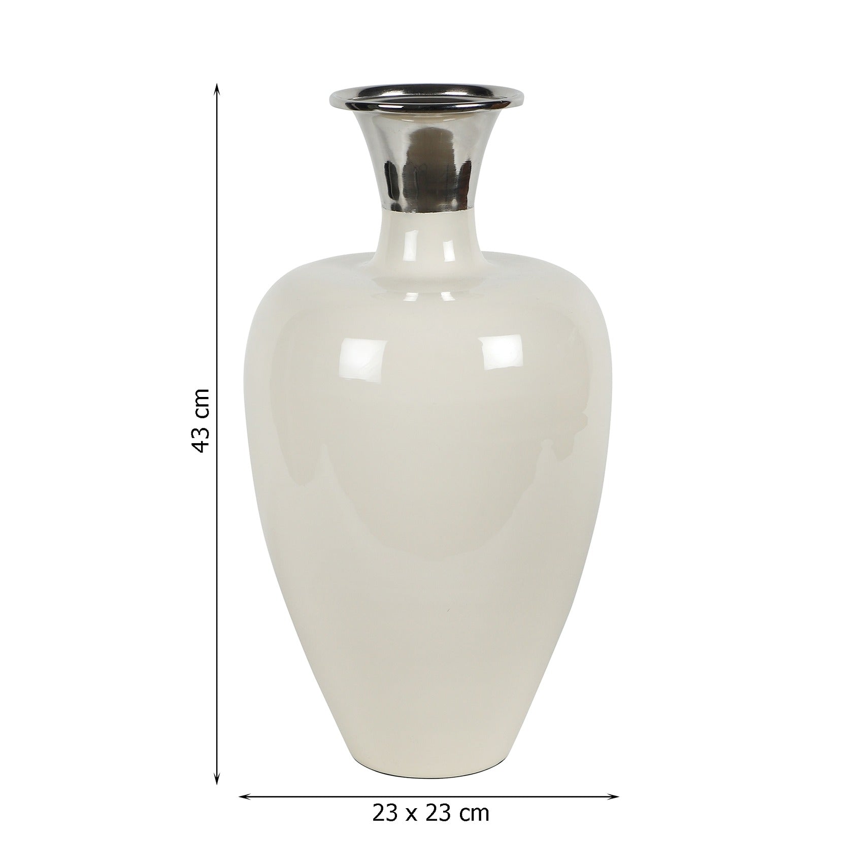 Urn Deidra Fawn White Brass Vase