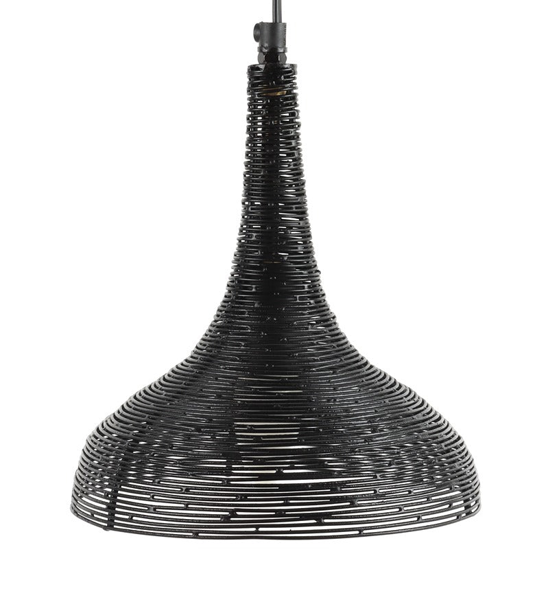 The Shimmering Funnel Pendant light in Jet black finish