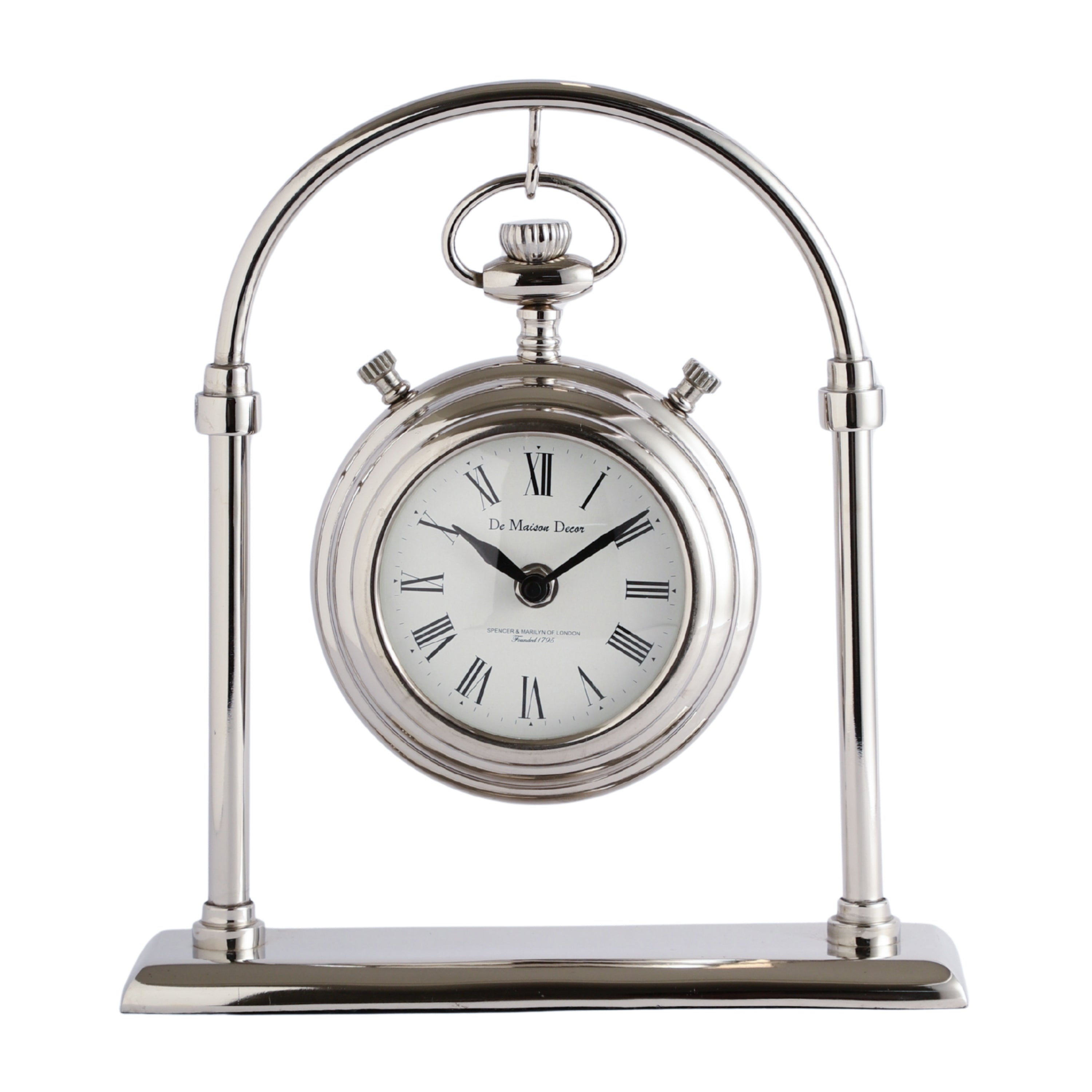 Archway Timepiece Silver Table Clock