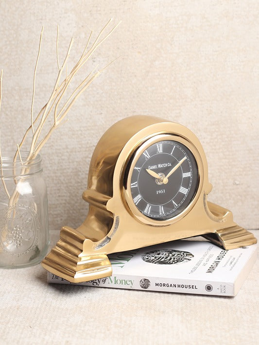 Arcadian Arc Table Clock in Gold