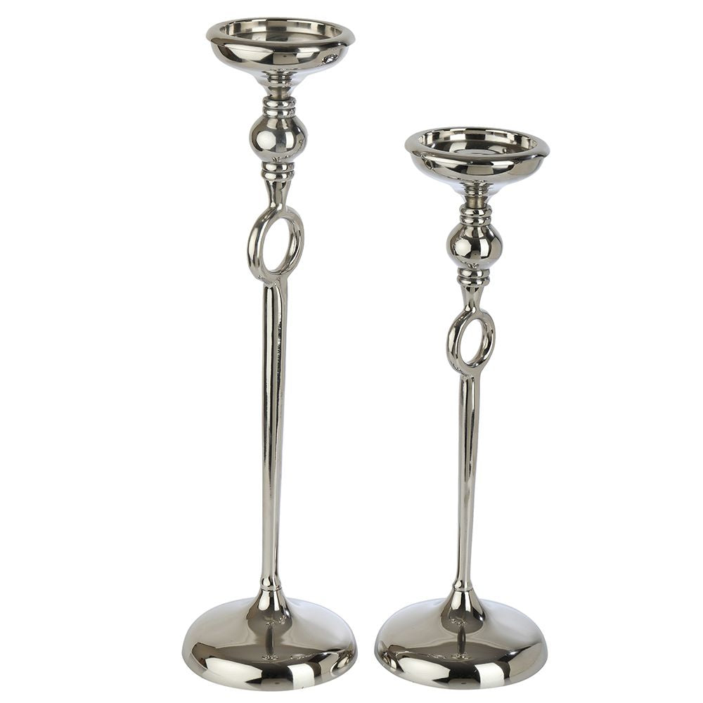 Ajna set of 3 Silver Candle Pillar Holder