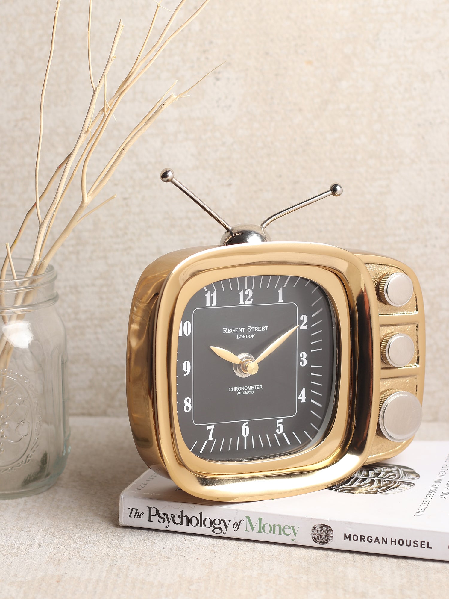 Retro TV Timepiece In Black