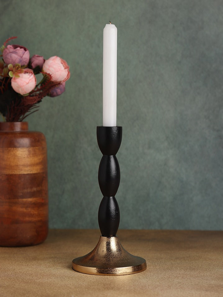 Spiral Candle Holder Black & Gold
