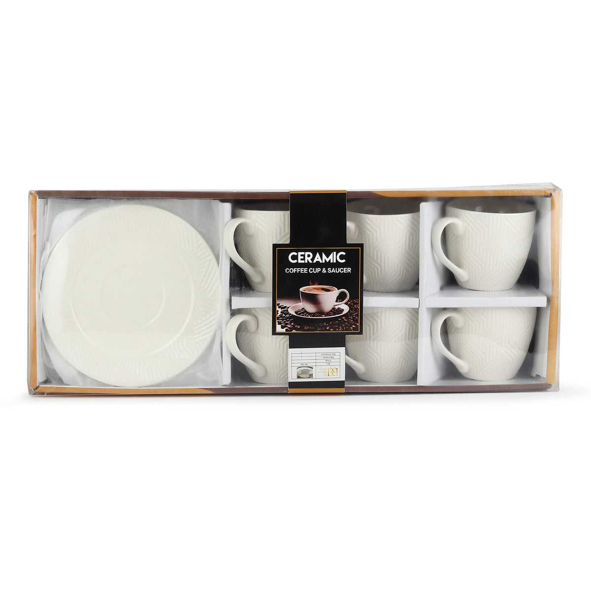 Chevron Cup & Saucer Set of 6