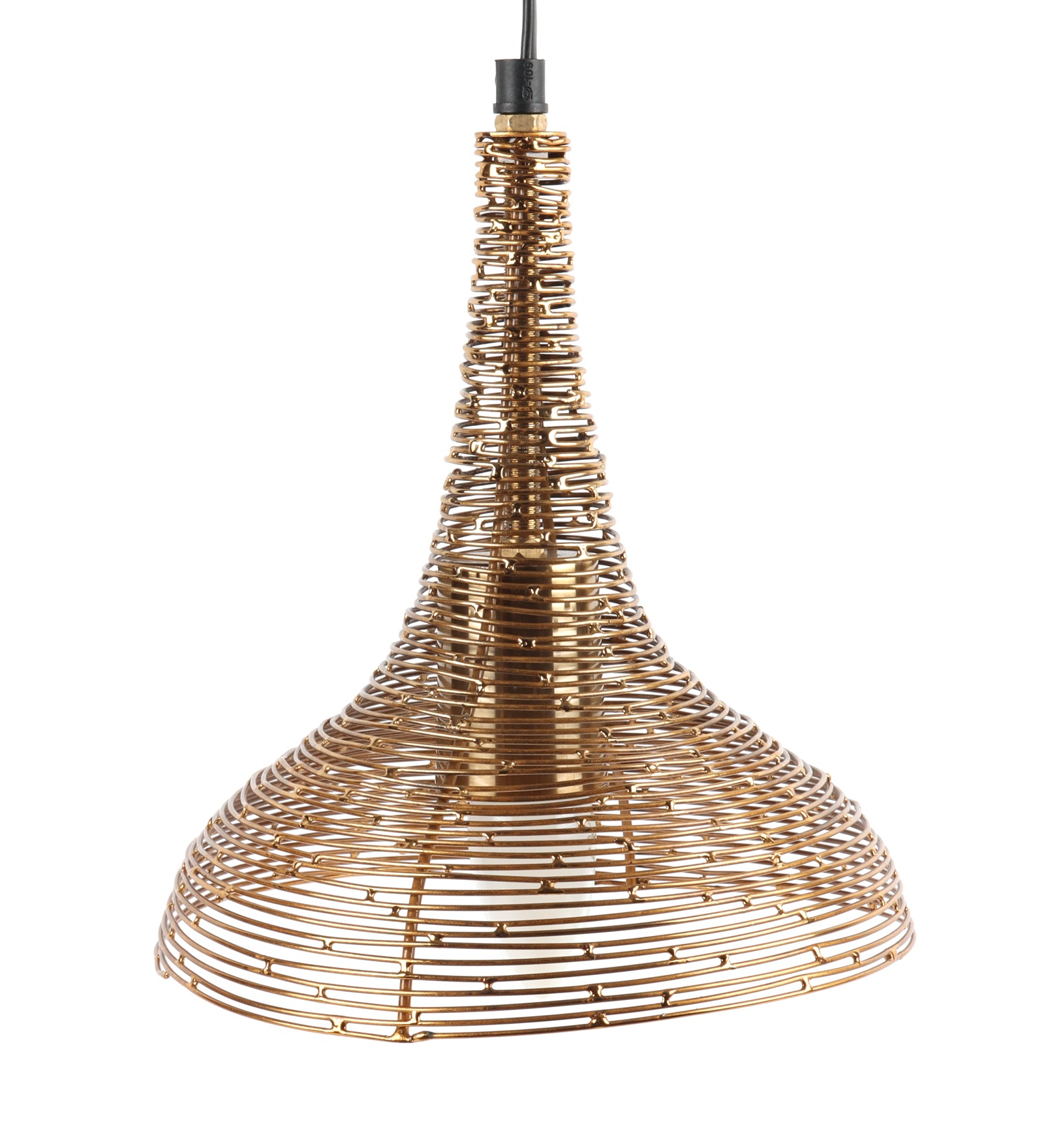 The Shimmering Funnel Pendant light in Gold finish