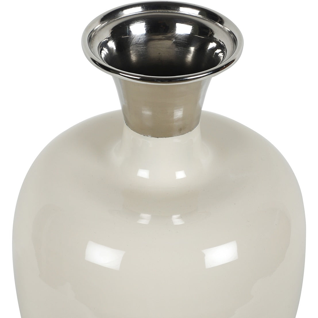 Urn Deidra Fawn White Brass Vase