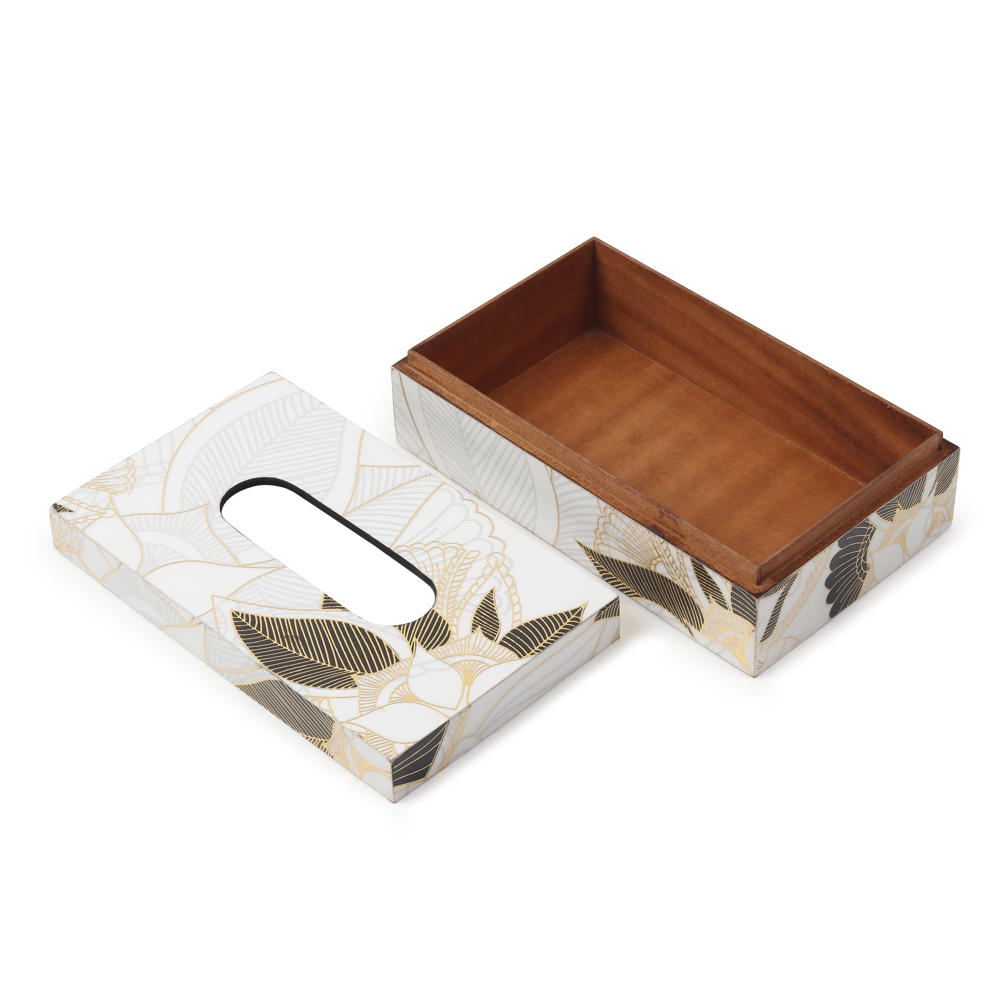 Ivory Noir Bloom Tissue Box Holder