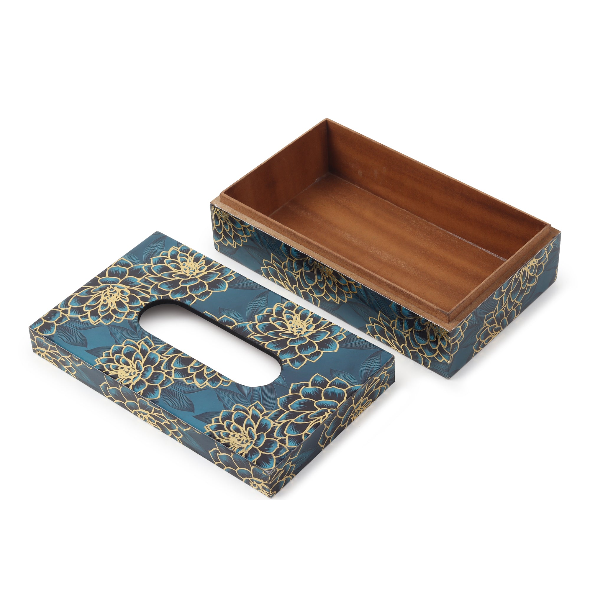 Sapphire Wreath Wooden Tissue Box Holder