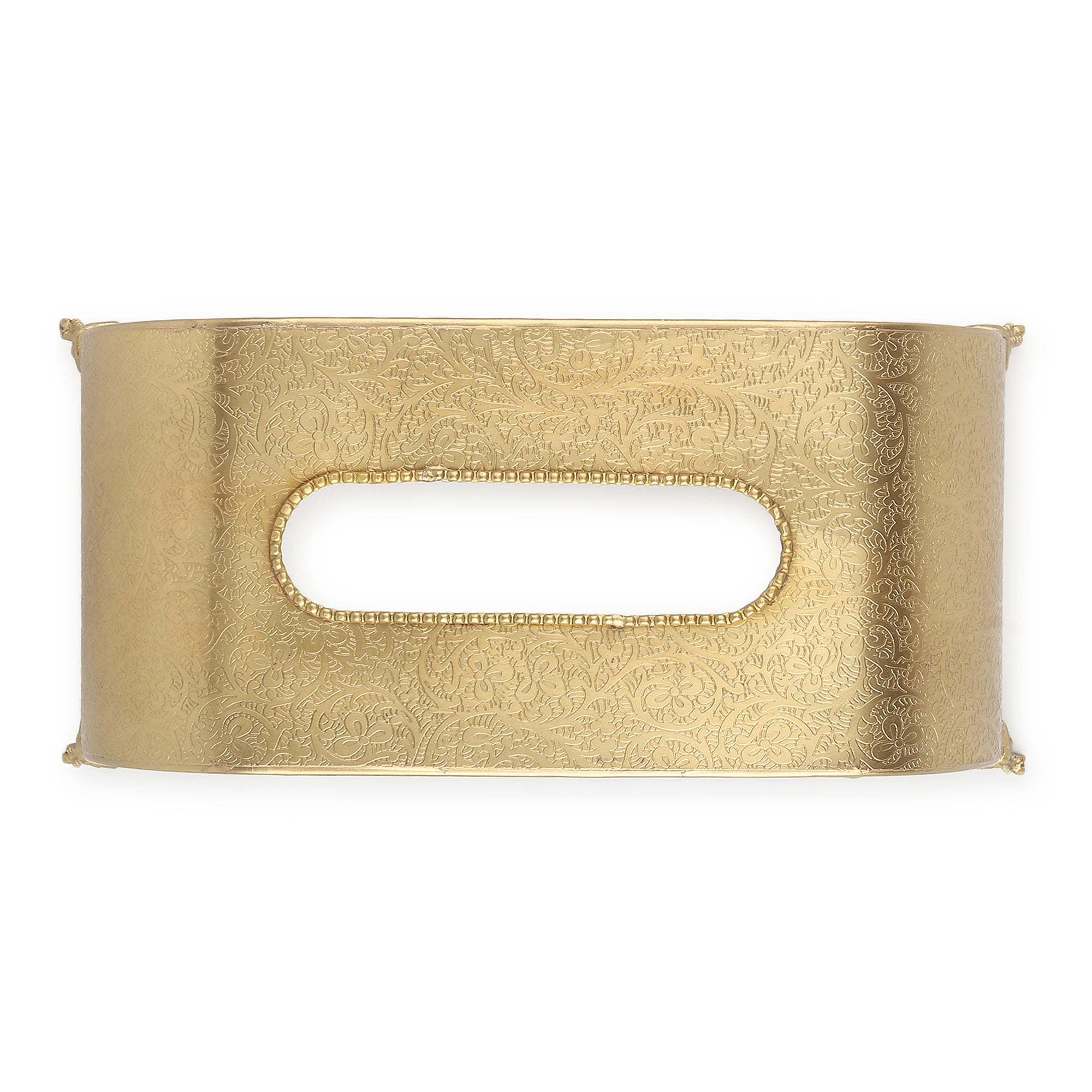Sleek Slant Square Crystal Tissue Holder Gold
