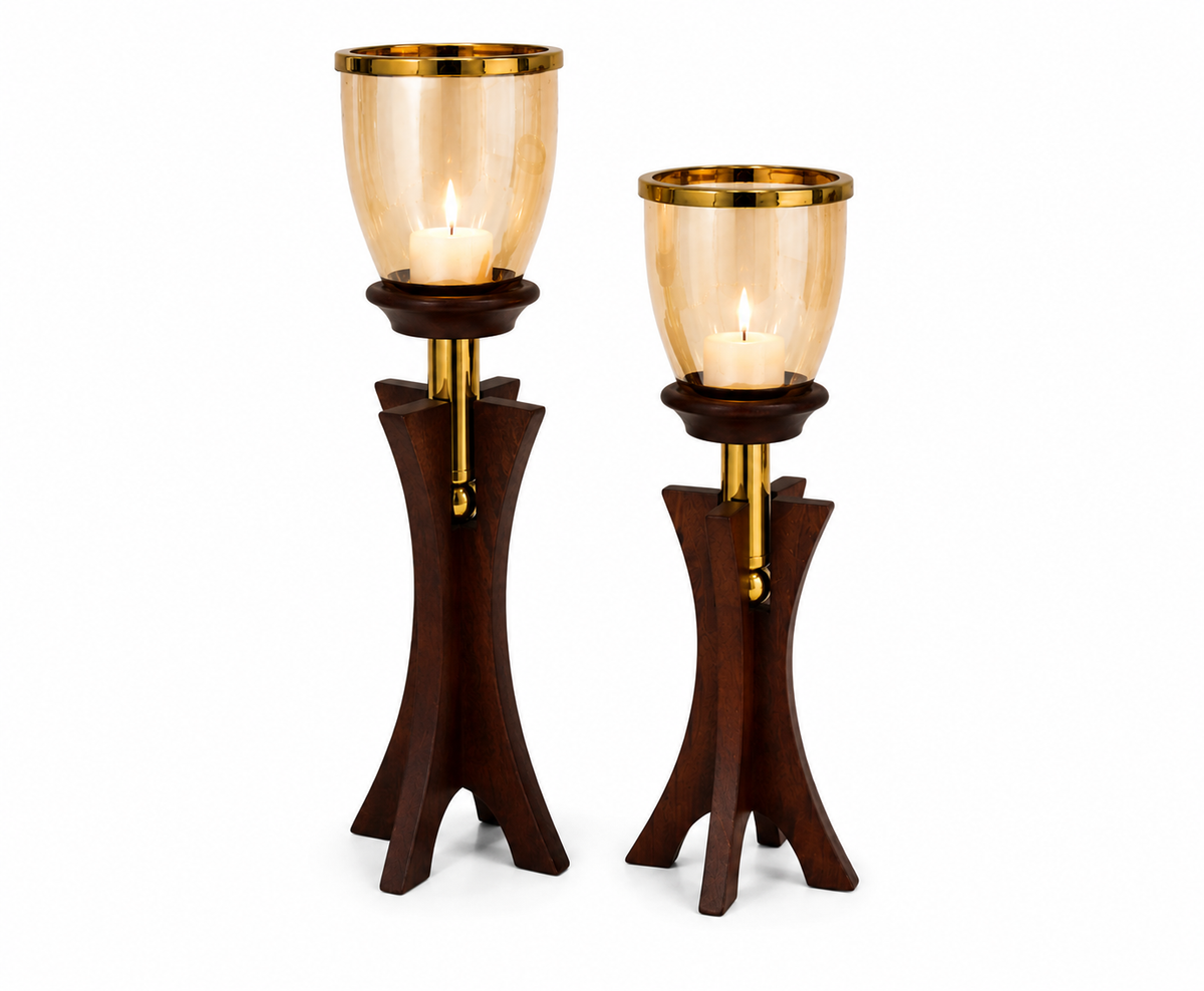 The Romanus flame candle holder set of 2