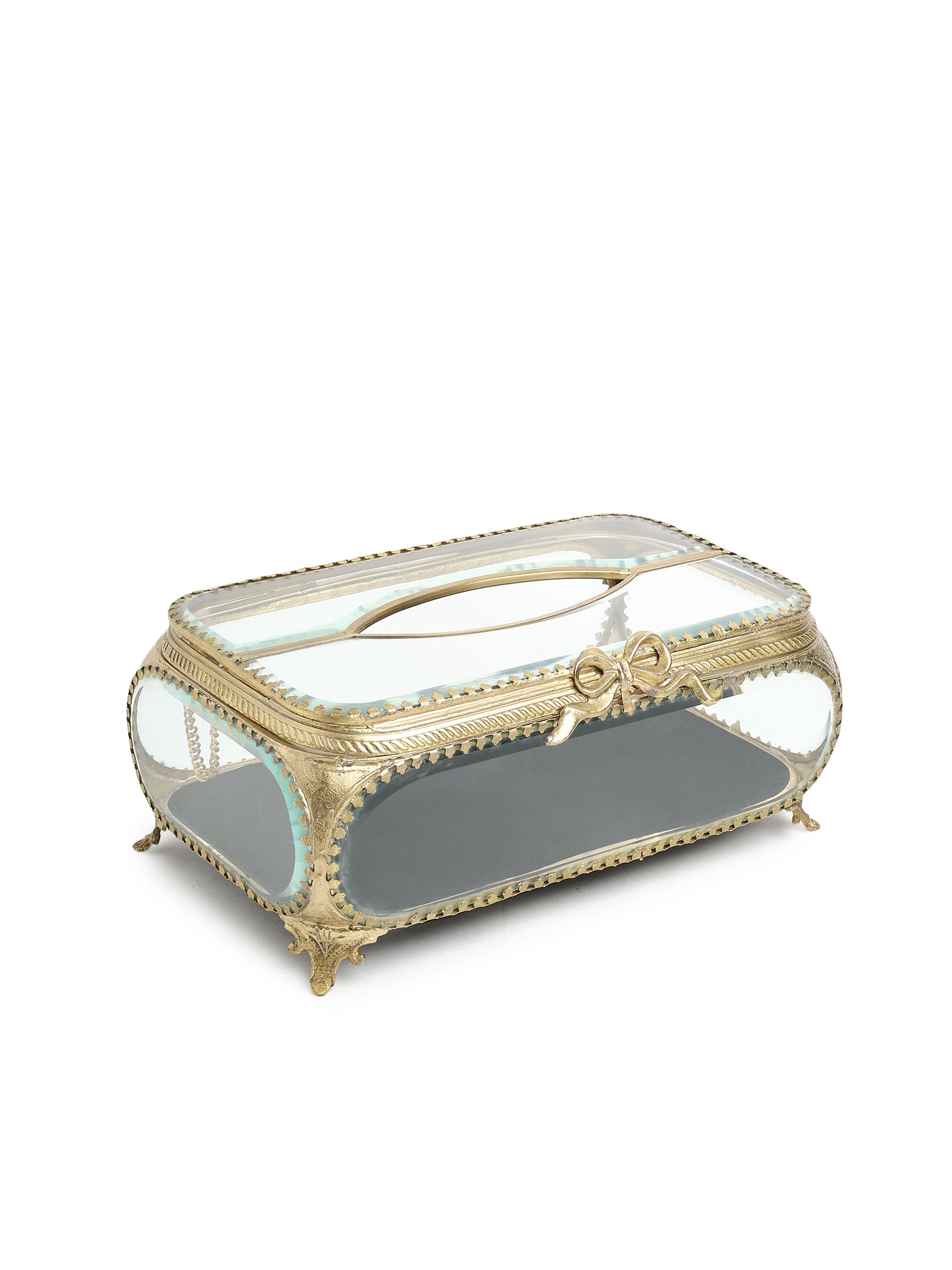 Evoria Brass Glass Tissue Holder