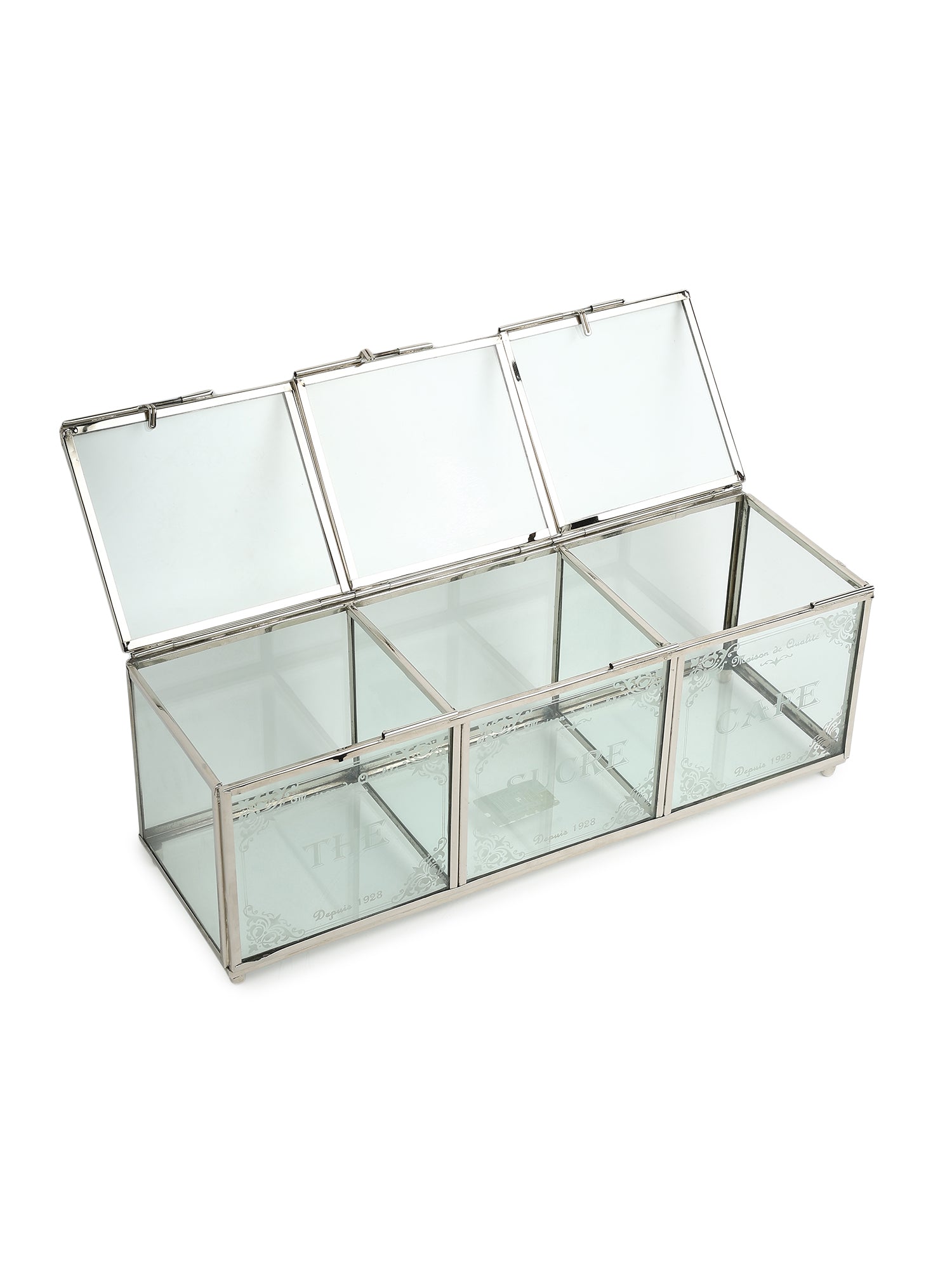 Elanoire Silver Glass Storage Box