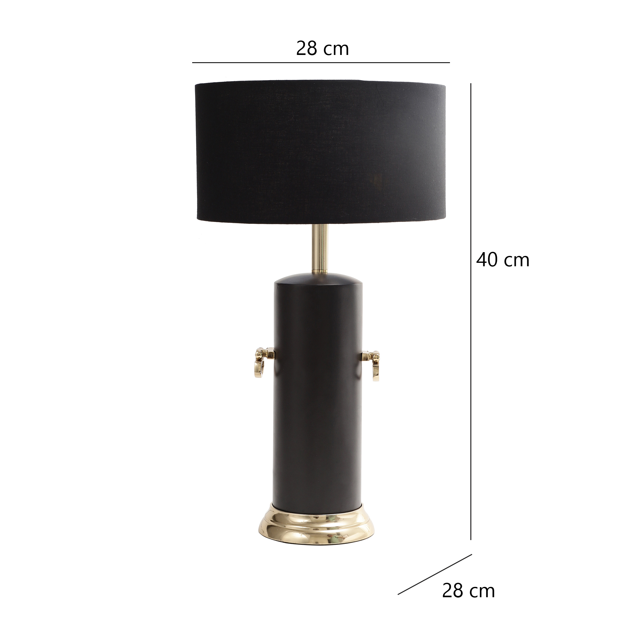 Zenith'S handle table lamp in black