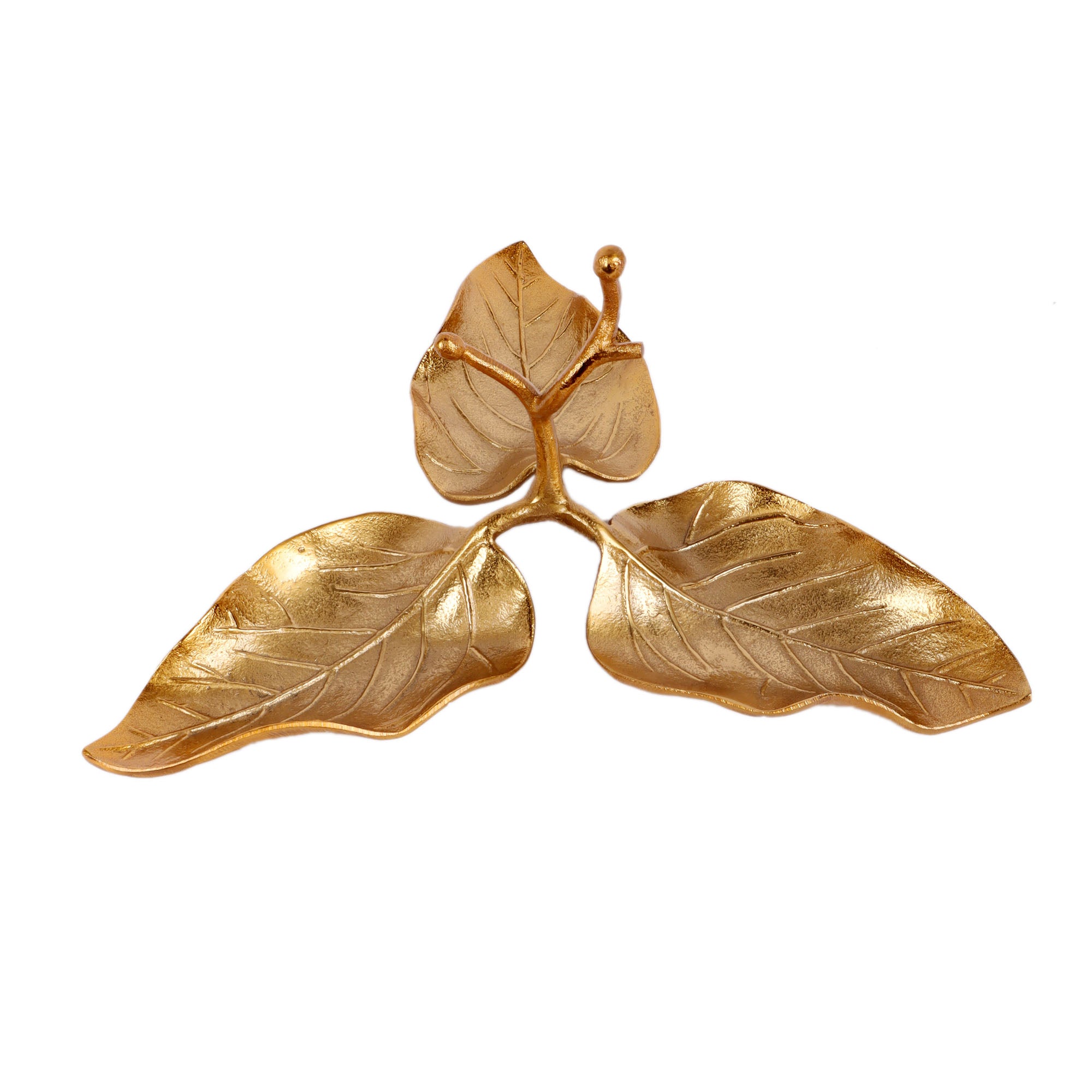 Three Leaf Decorative Gold Platter