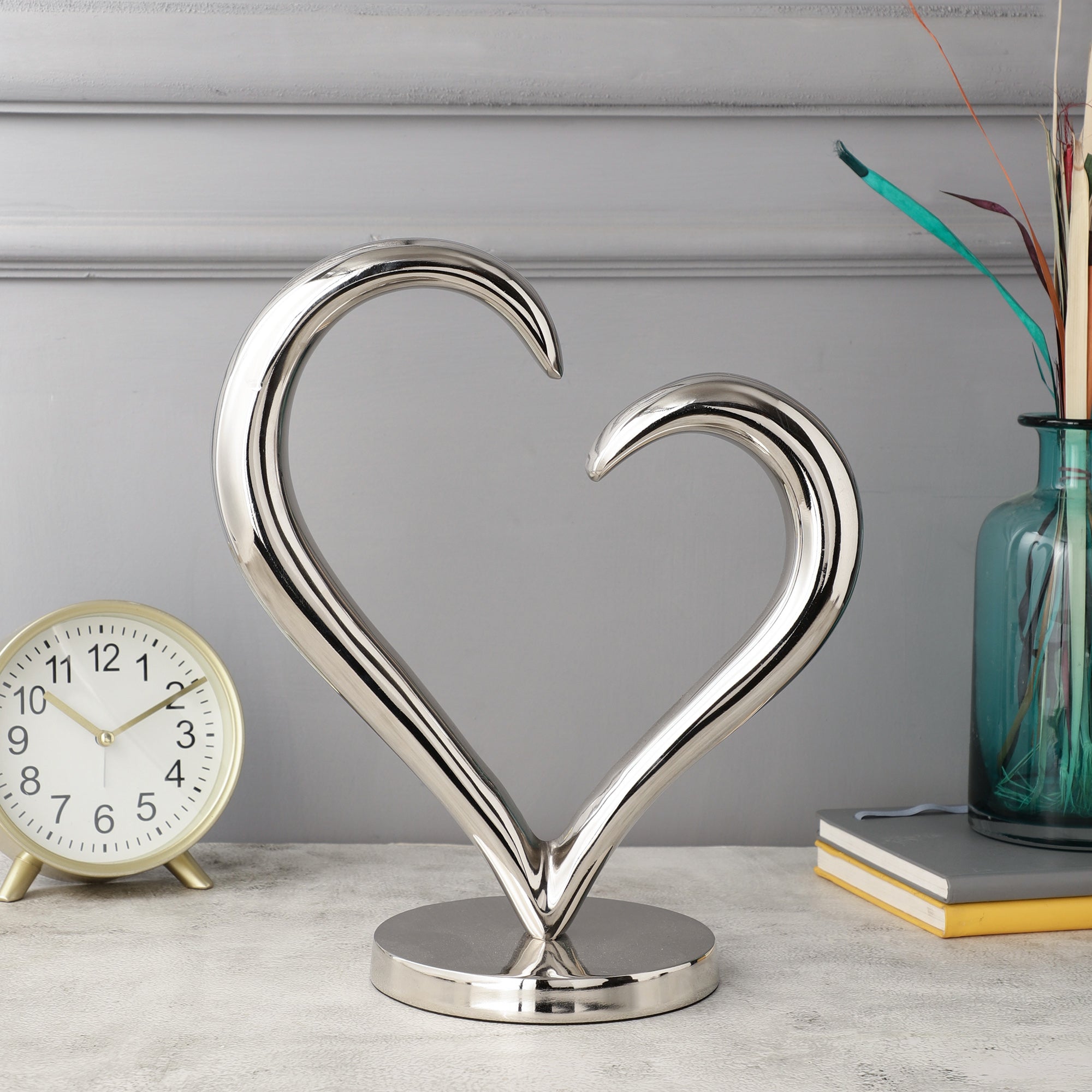 Silver Heart Sculpture