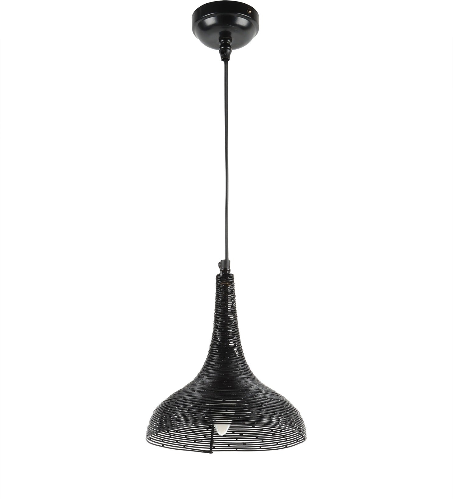 The Shimmering Funnel Pendant light in Jet black finish
