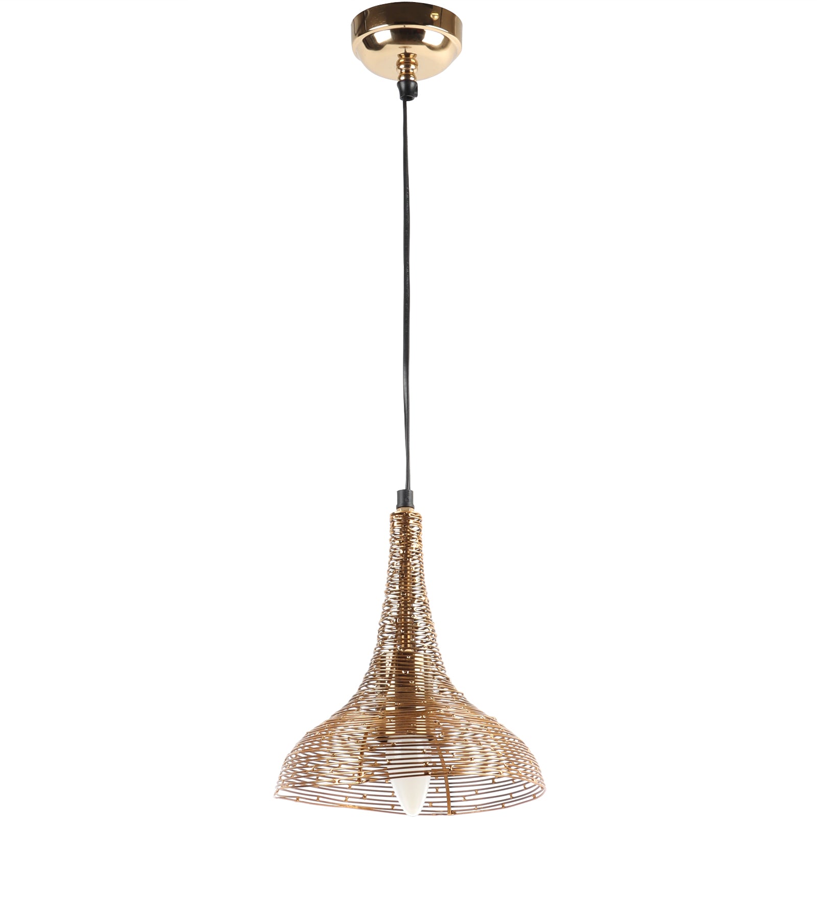 The Shimmering Funnel Pendant light in Gold finish