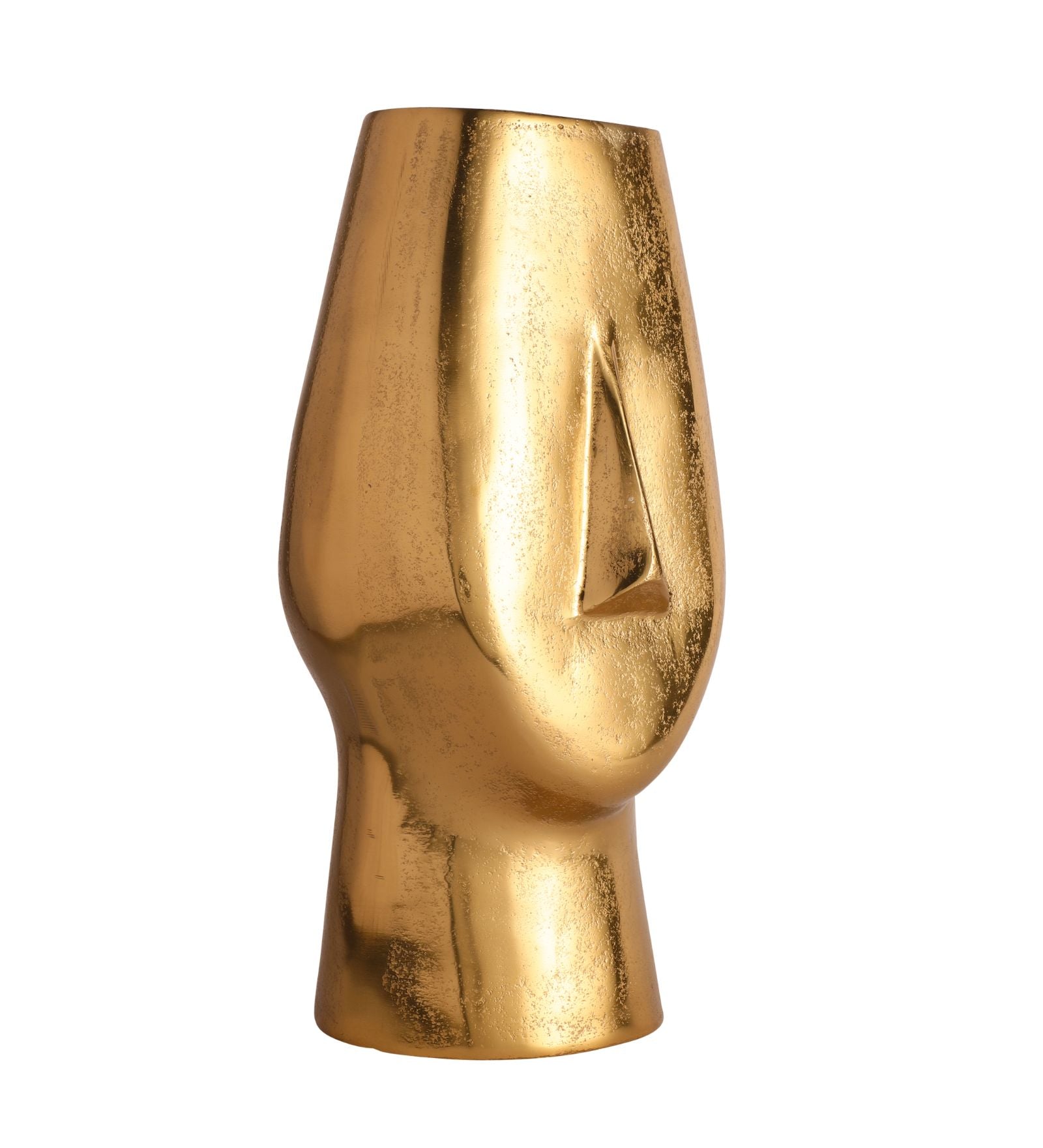 Flat Face Gold Metal Table Vase