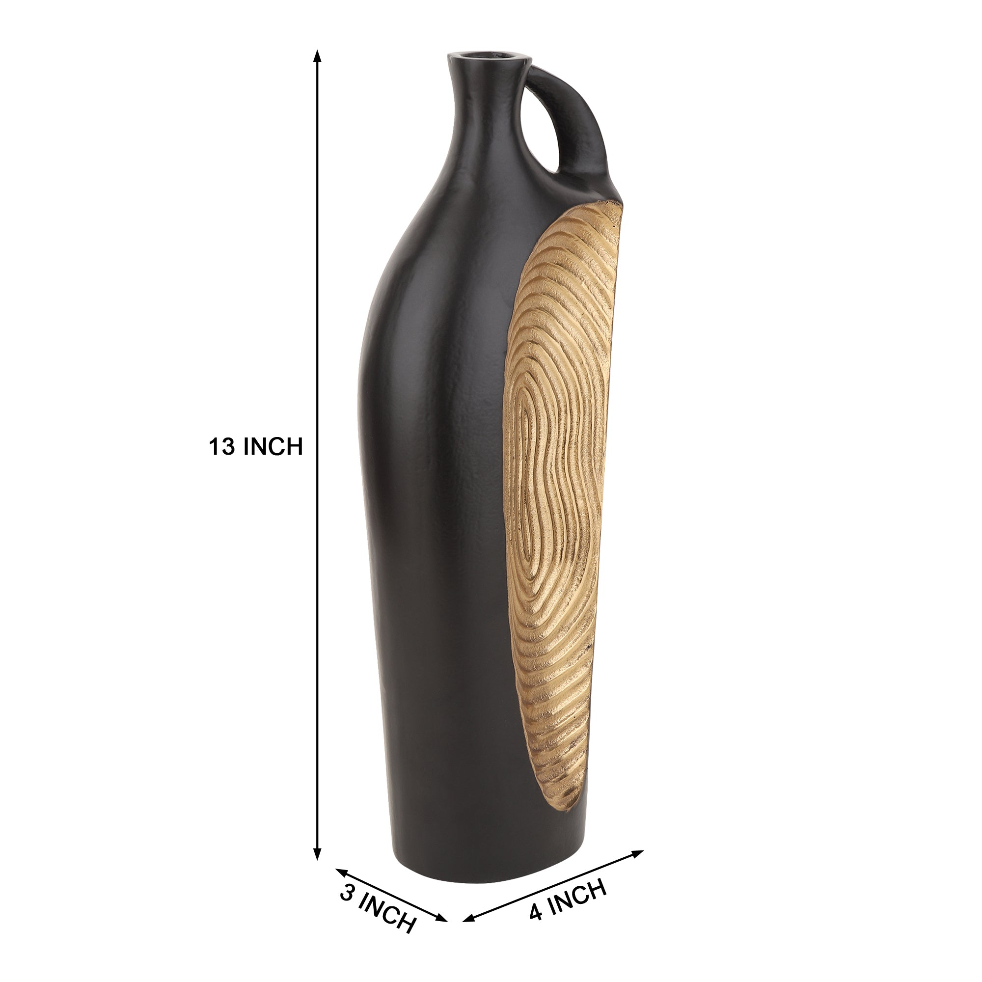 Alloy Art Vase in Black & Gold