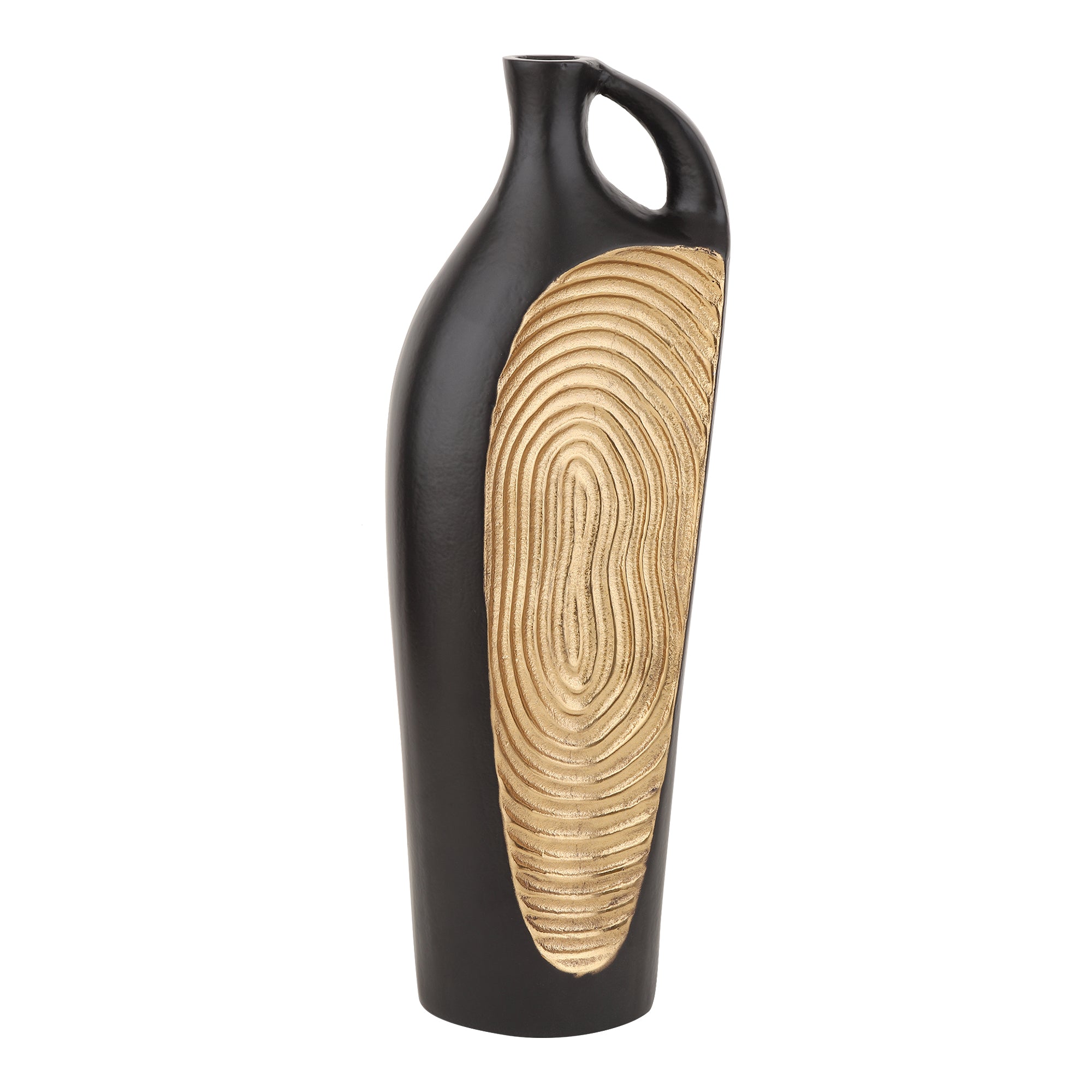 Alloy Art Vase in Black & Gold
