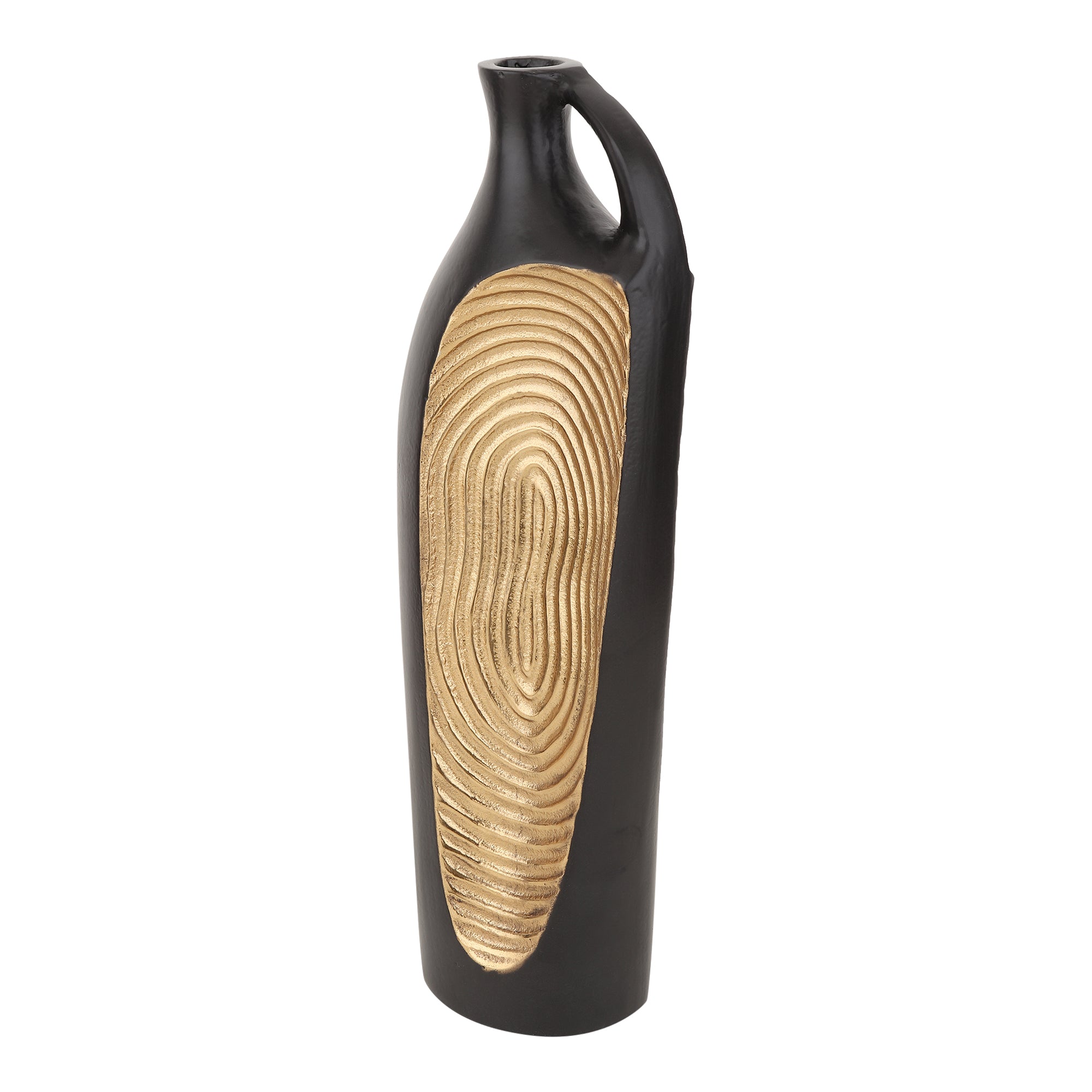 Alloy Art Vase in Black & Gold