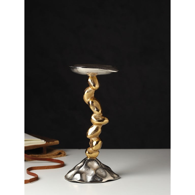 Stones Orivia Candle Holder Small Silver