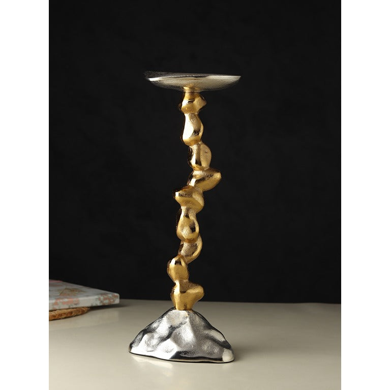 Stones Orivia Candle Holder Large Silver