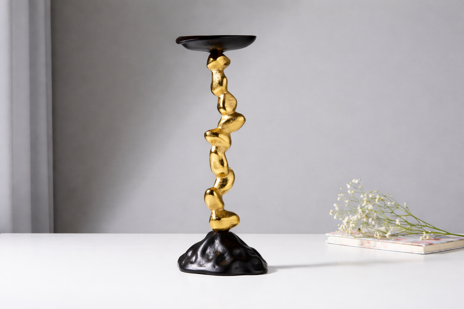 Stones Orivia Candle Holder Large Black