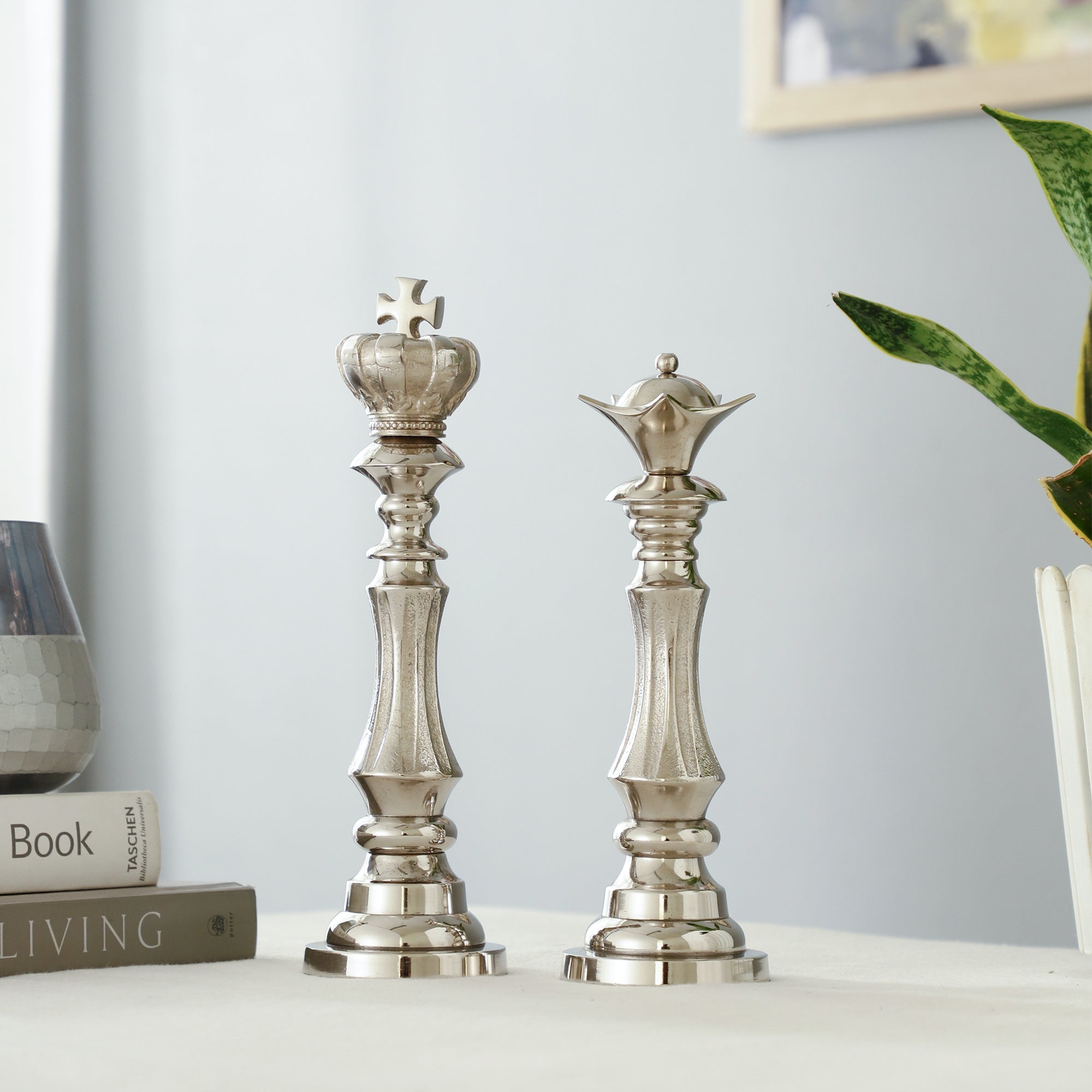 Victoris Silver Set of  King and Queen Chess
