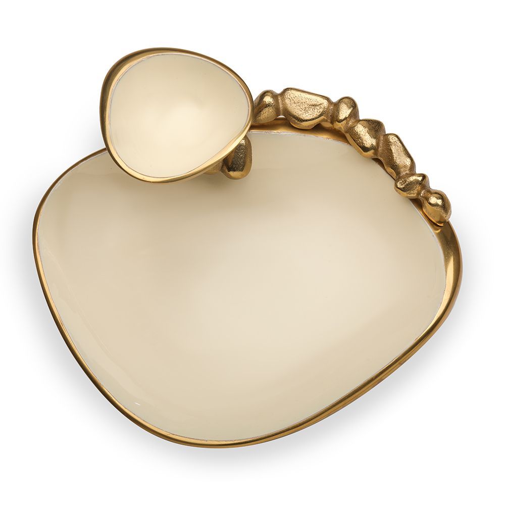 Stones Serving ware Ivory enamel - Chip & Dip Platter