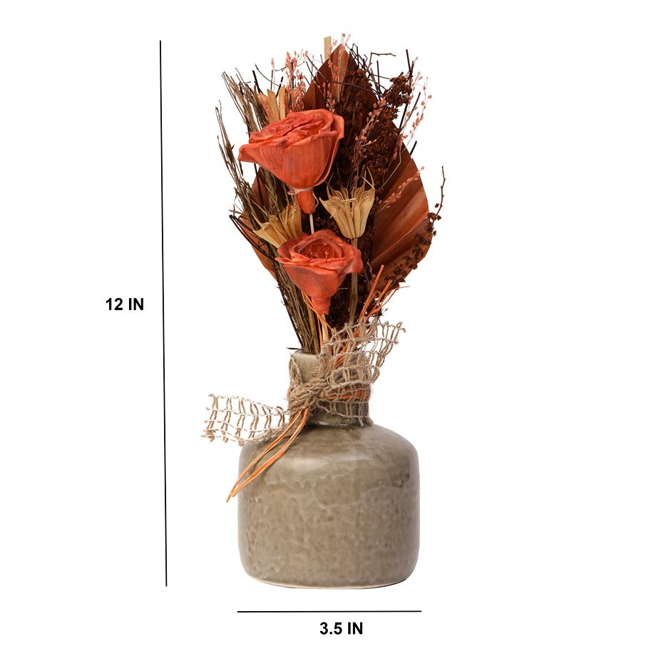 Lea Dried Sunset Orange Small Vase